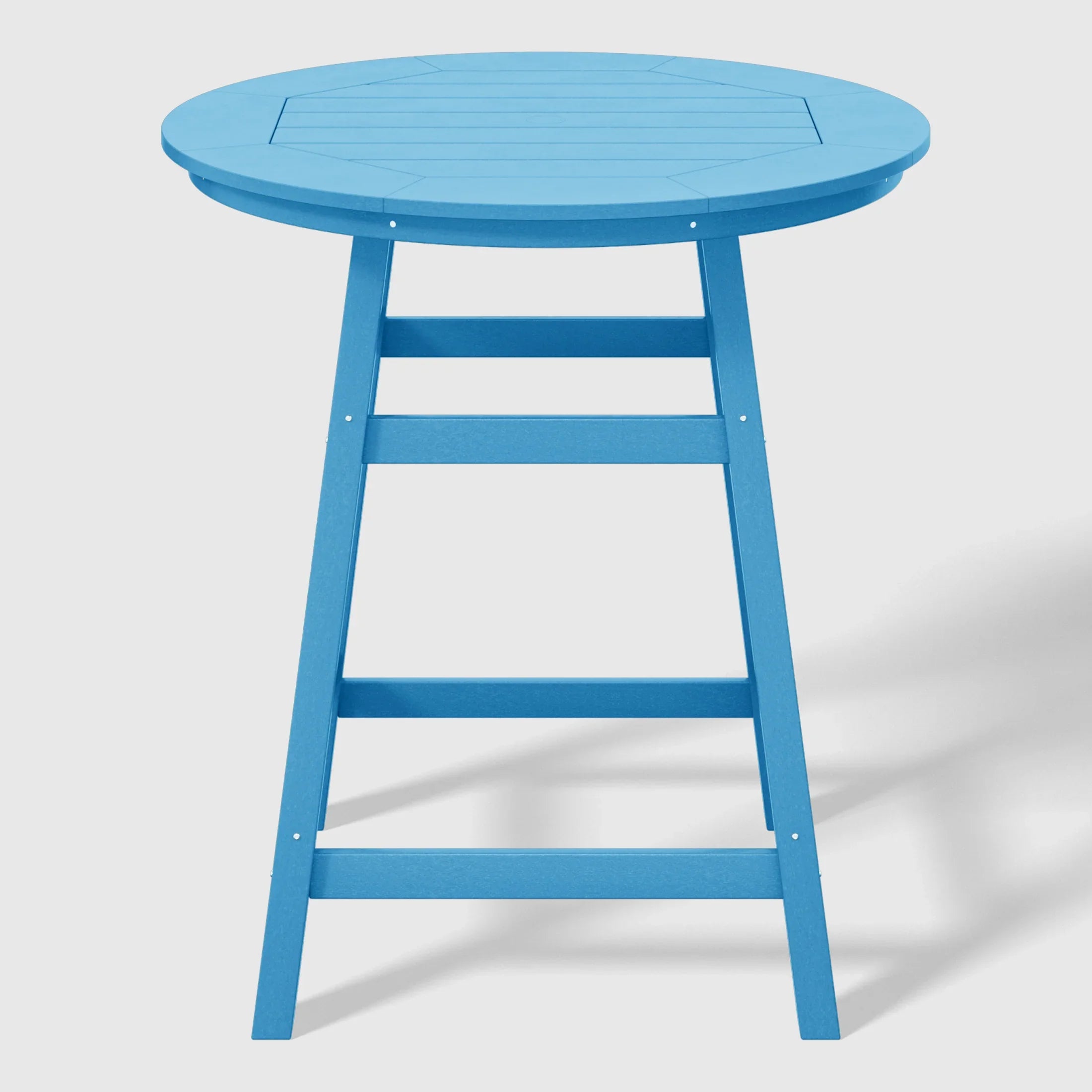 Paradise 5-Piece HDPE Outdoor Patio Dining Bar Bistro Table Set with Counter High Round Bar Stools