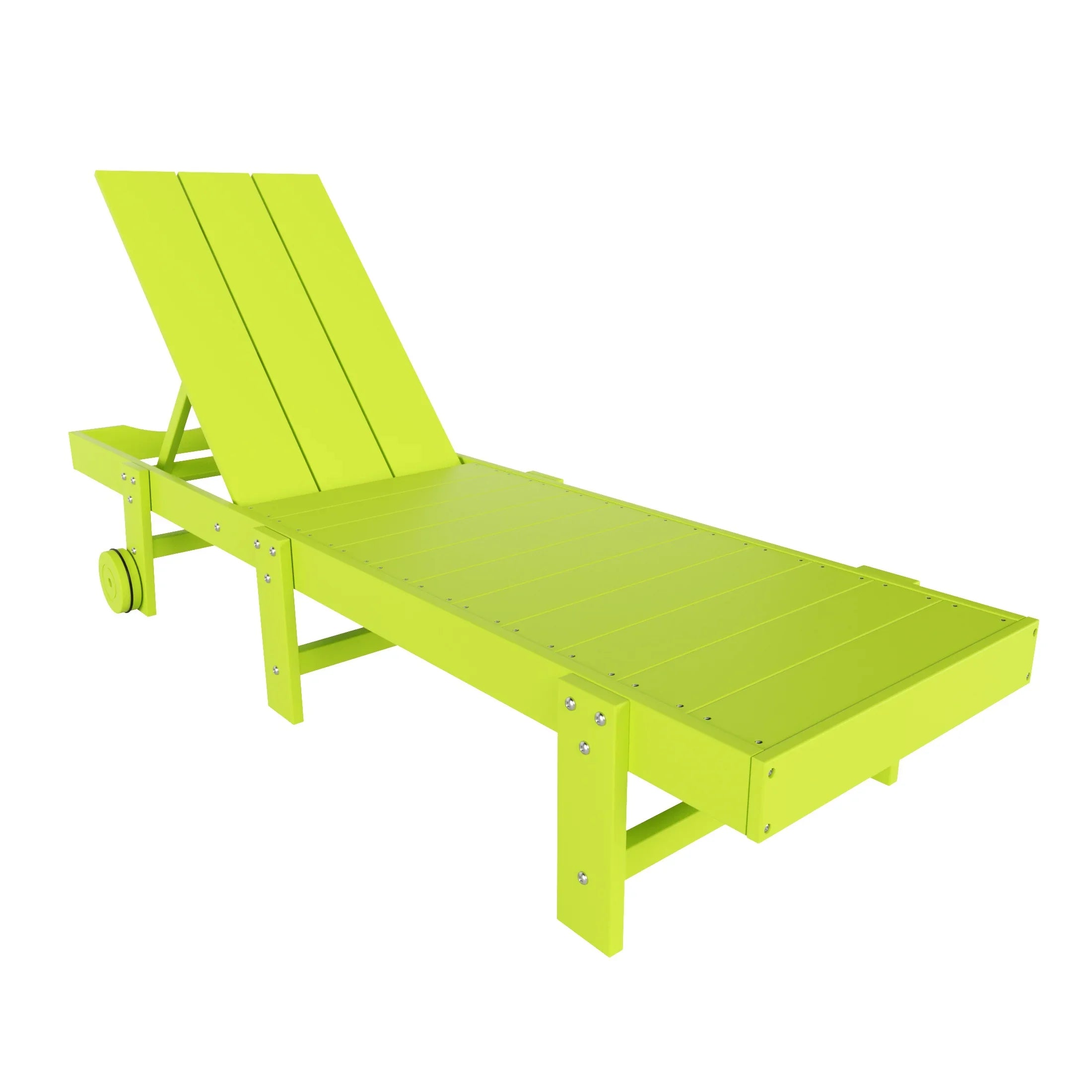 Palms Modern Poly Reclining Chaise Lounge With Wheels