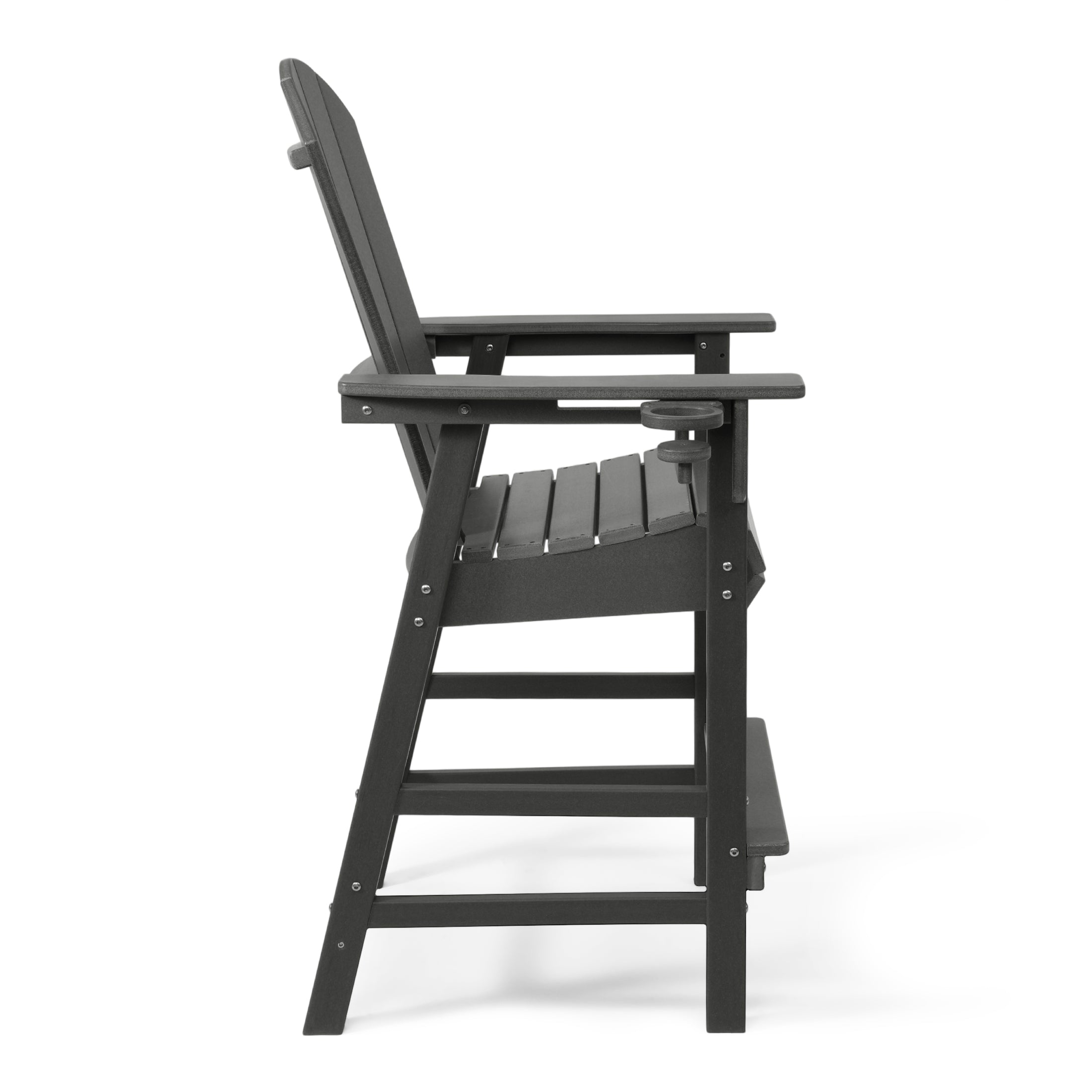 Paradise Outdoor HDPE Tall Adirondack Bar Height Chair With Cup Holder