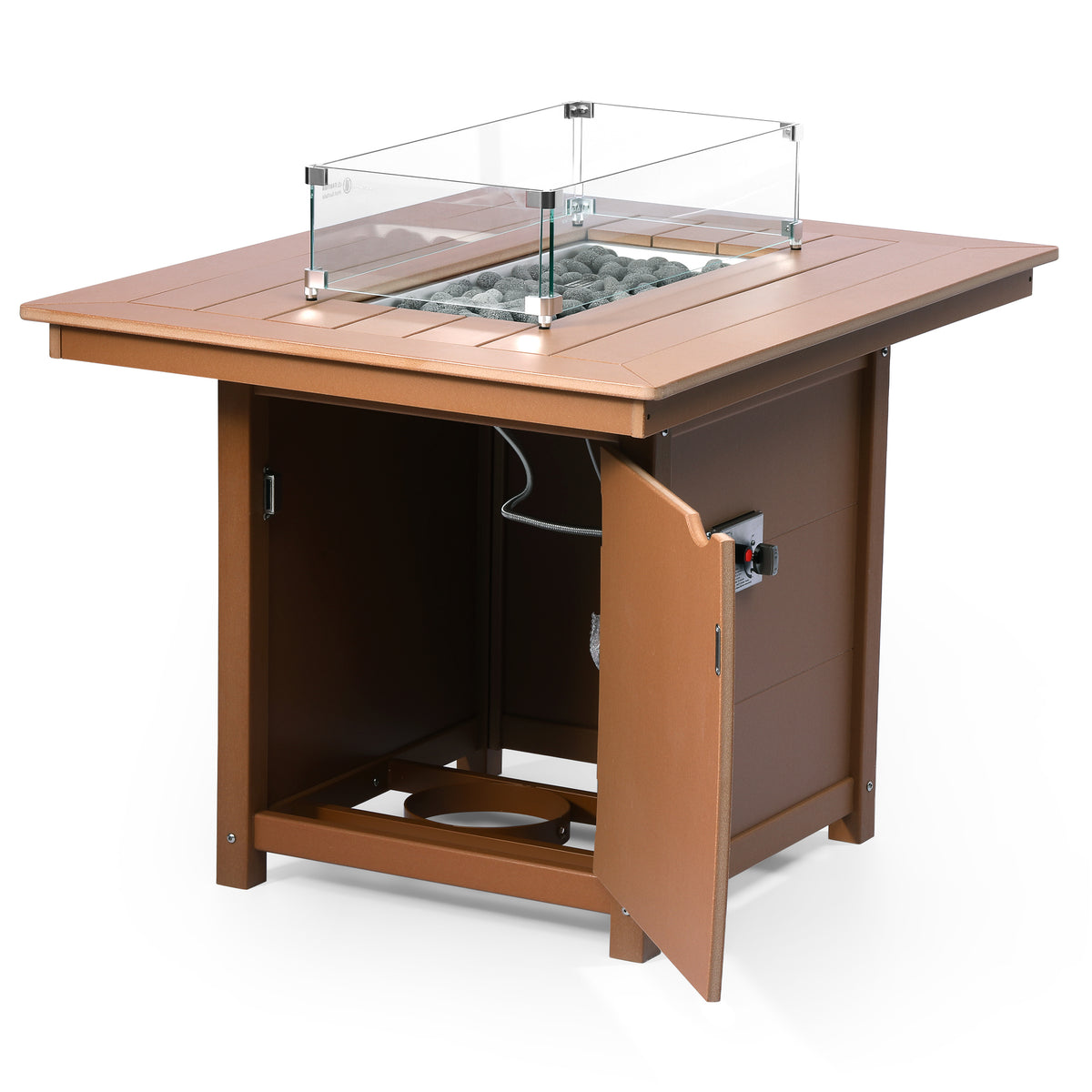 Sol 46" Modern Outdoor Patio Gas Propane Rectangular Fire Pit Table