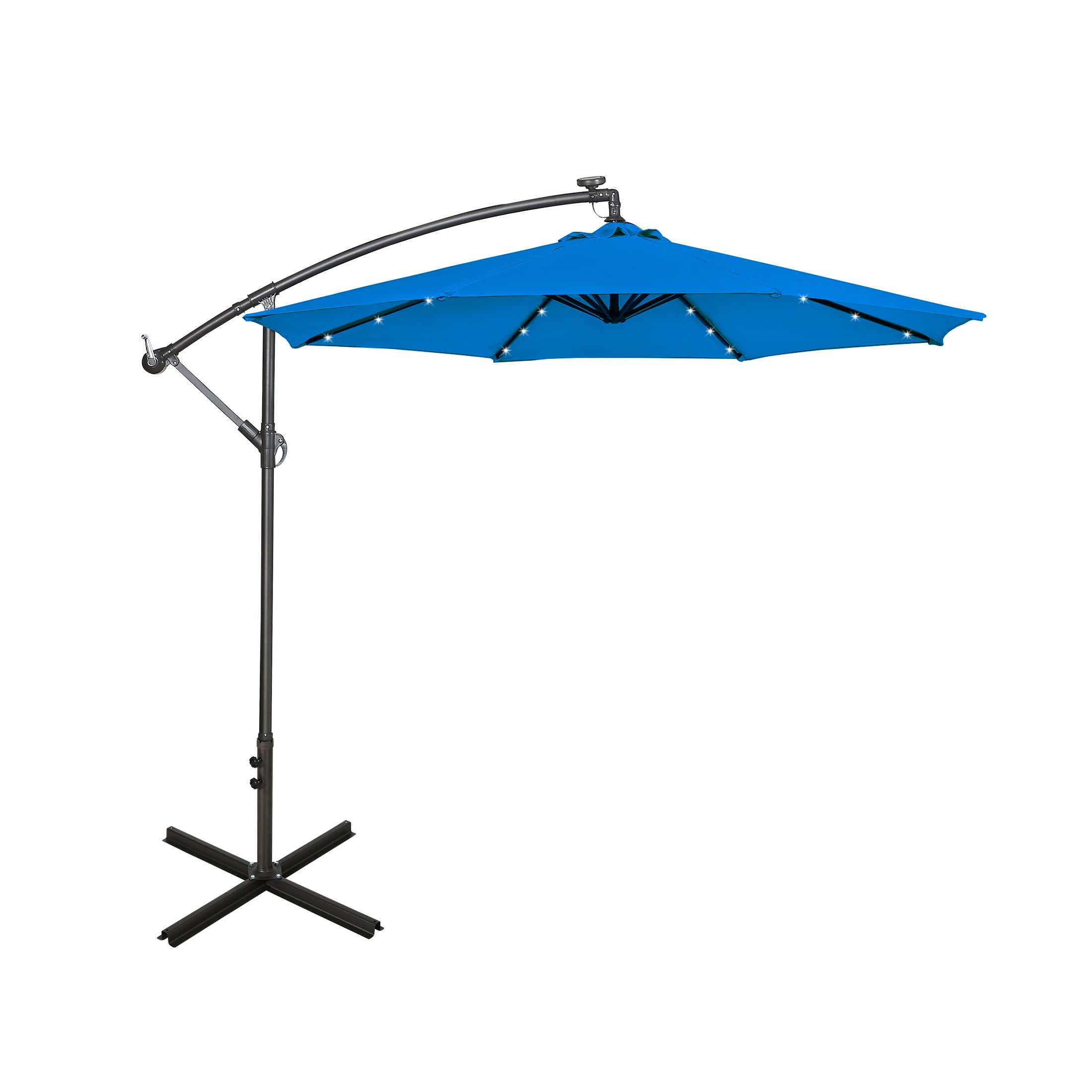 Westlake 10 ft. Outdoor / Paito Cantilever Hanging Umbrella with Solar Power LED lights