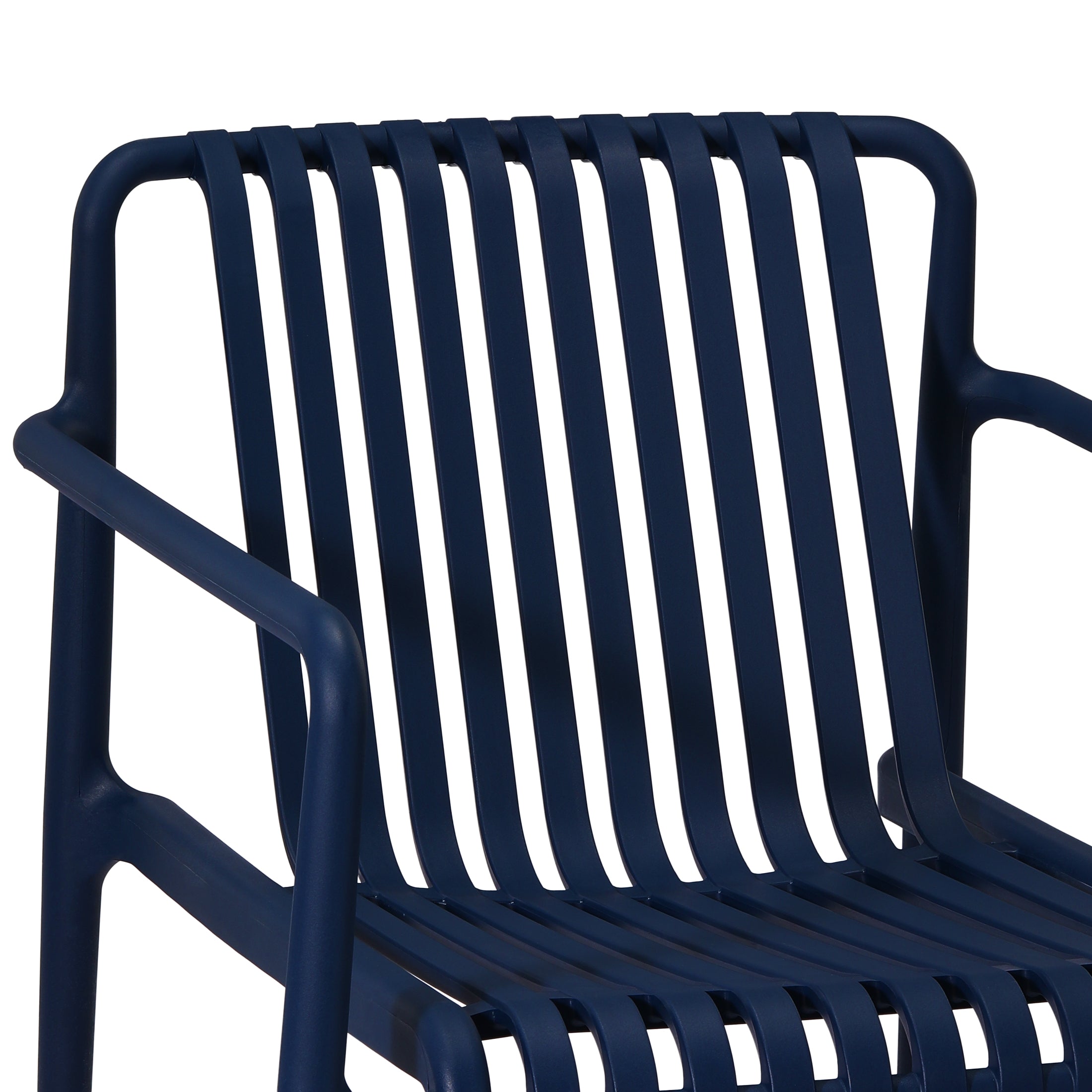 Sunshine Outdoor Modern Stackable Plastic Patio Club Armchairs (Set of 2)