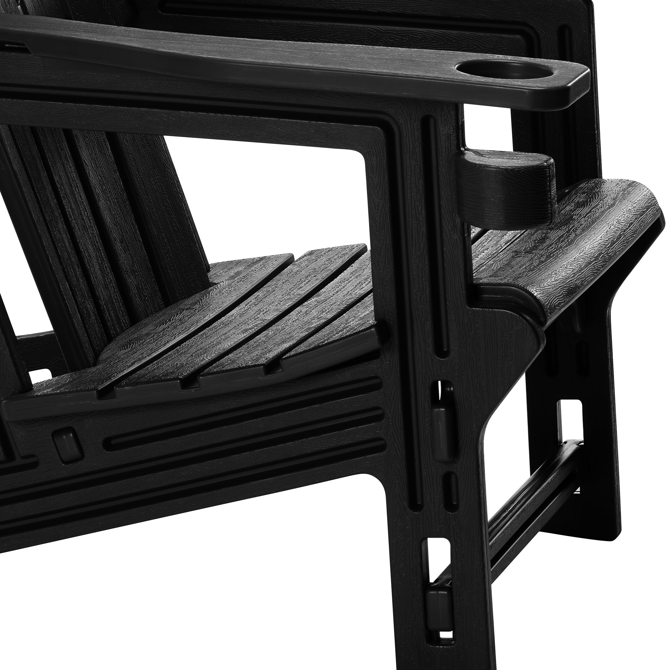 Cayman Outdoor HDPE Adirondack Chairs With Connecting Table Tray (Set of 2)