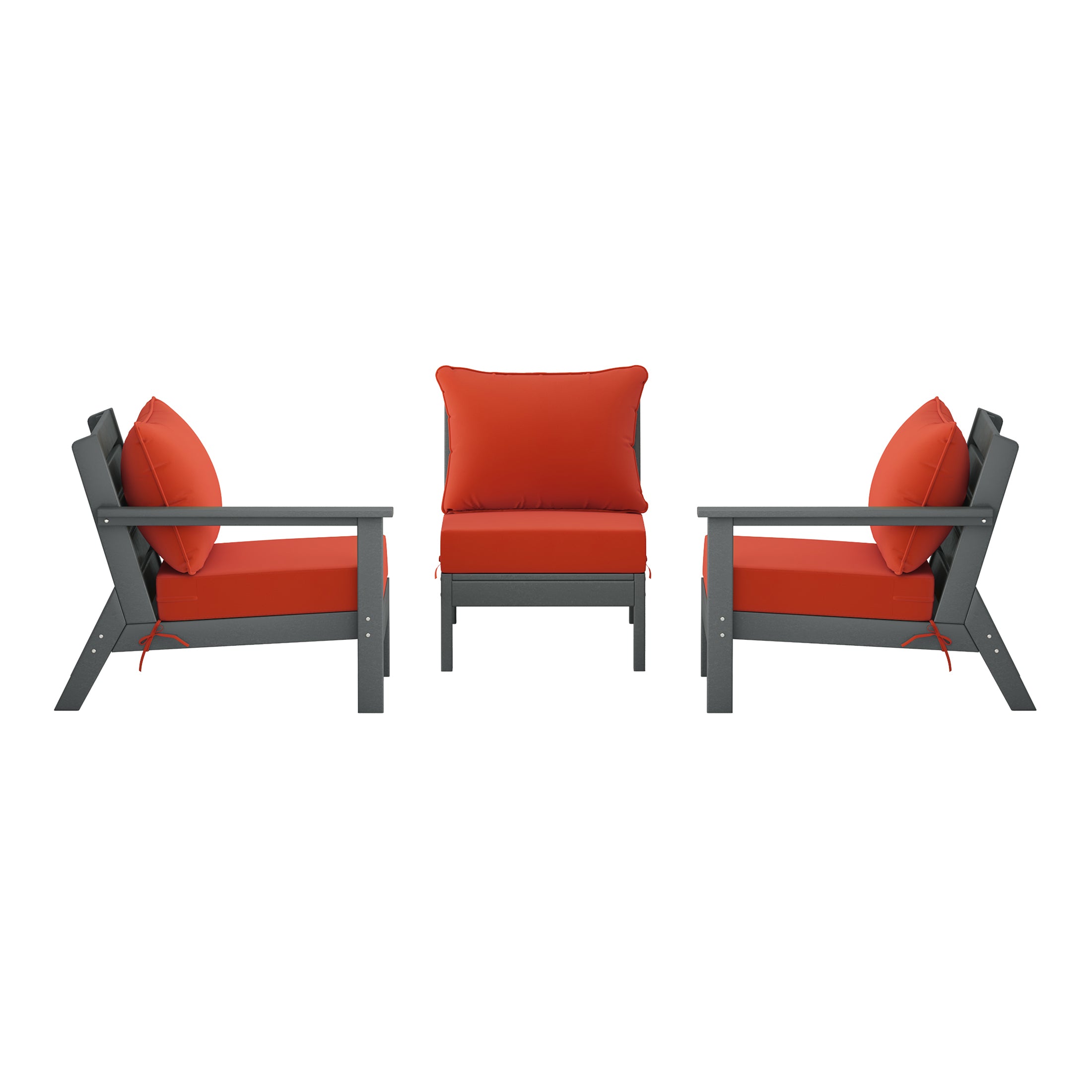 Portsmouth Outdoor Patio HDPE Sectional Sofa with Patio Cushions