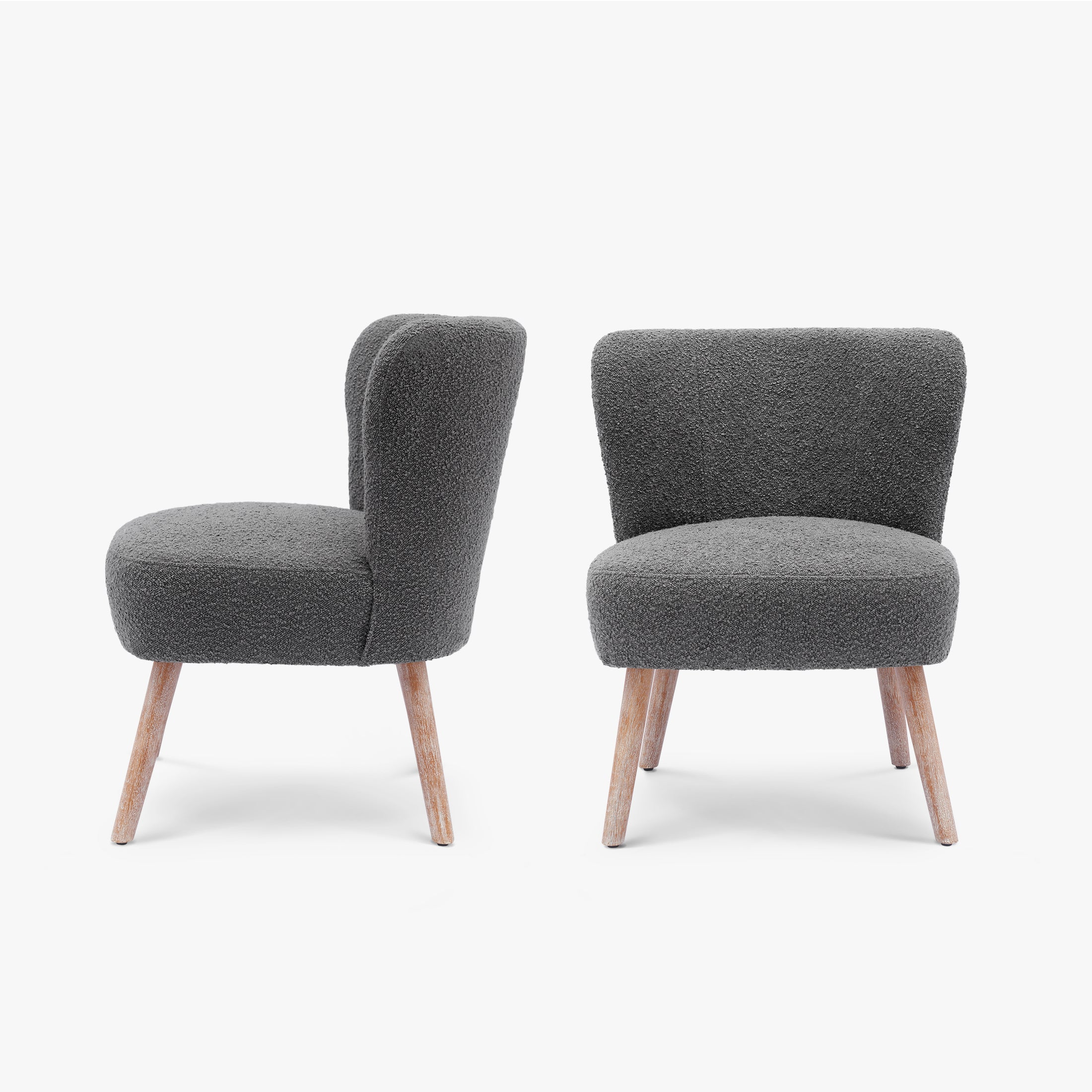Amélie 25" Wide Upholstered Boucle Accent Chairs Set of Two
