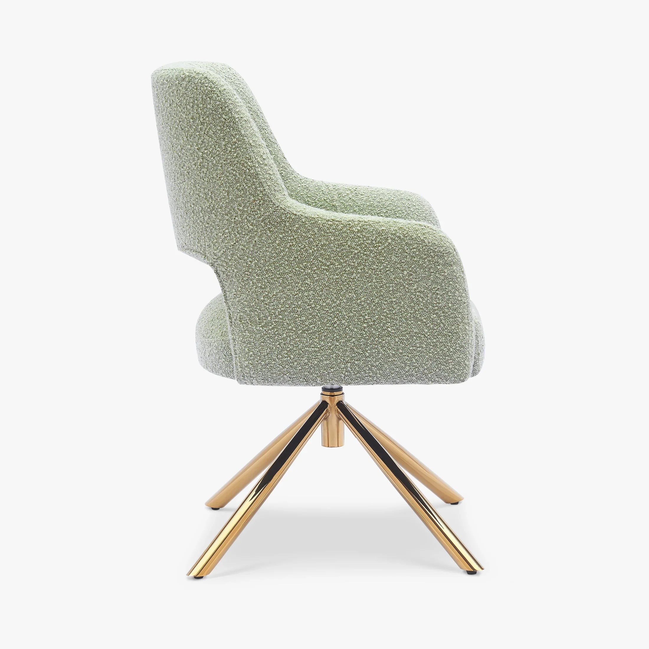 Amélie Mid-Century Modern Wide Boucle Swivel Vanity Chair