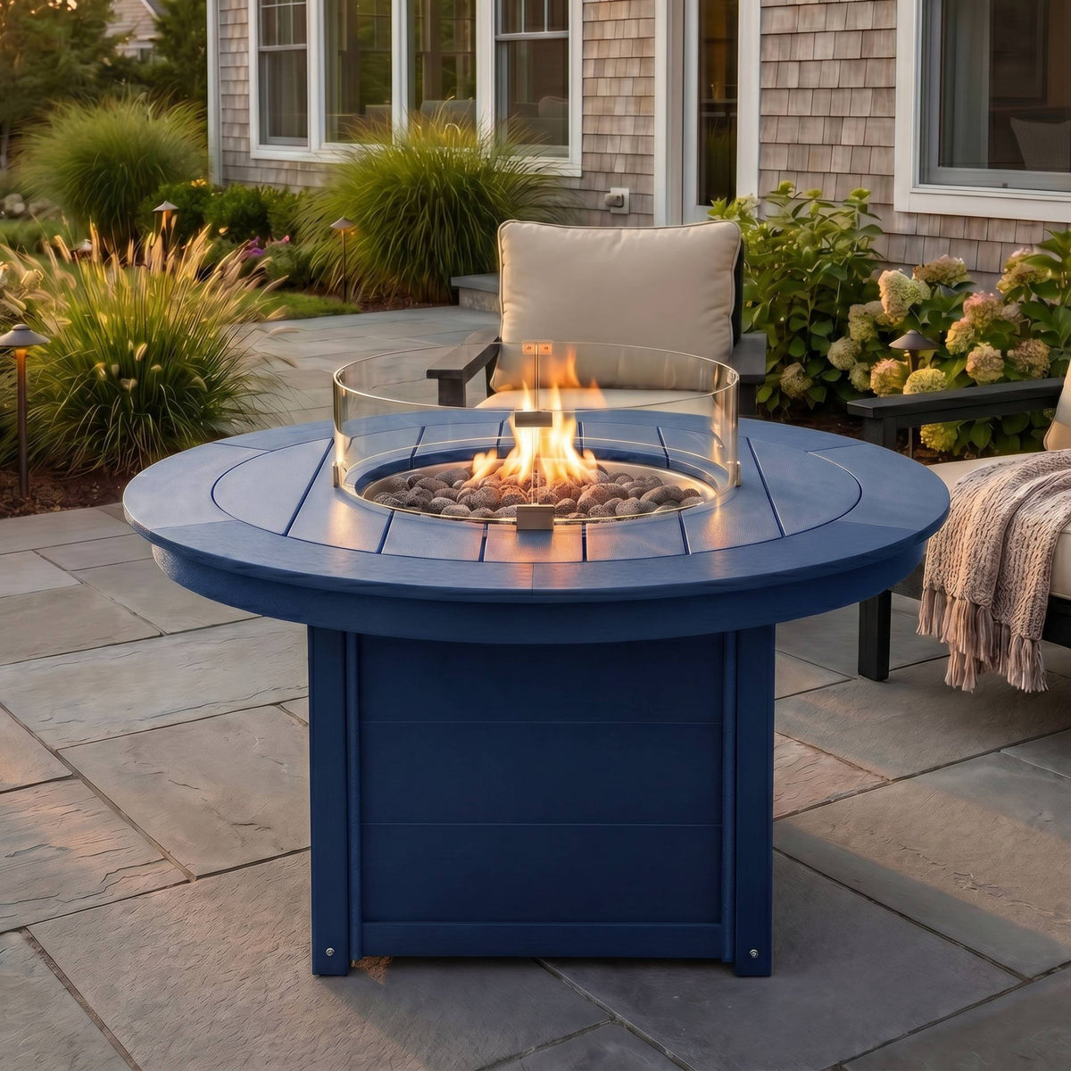 Sol 47" Modern Outdoor 55,000 BTU Patio Propane Round Fire Pit Table