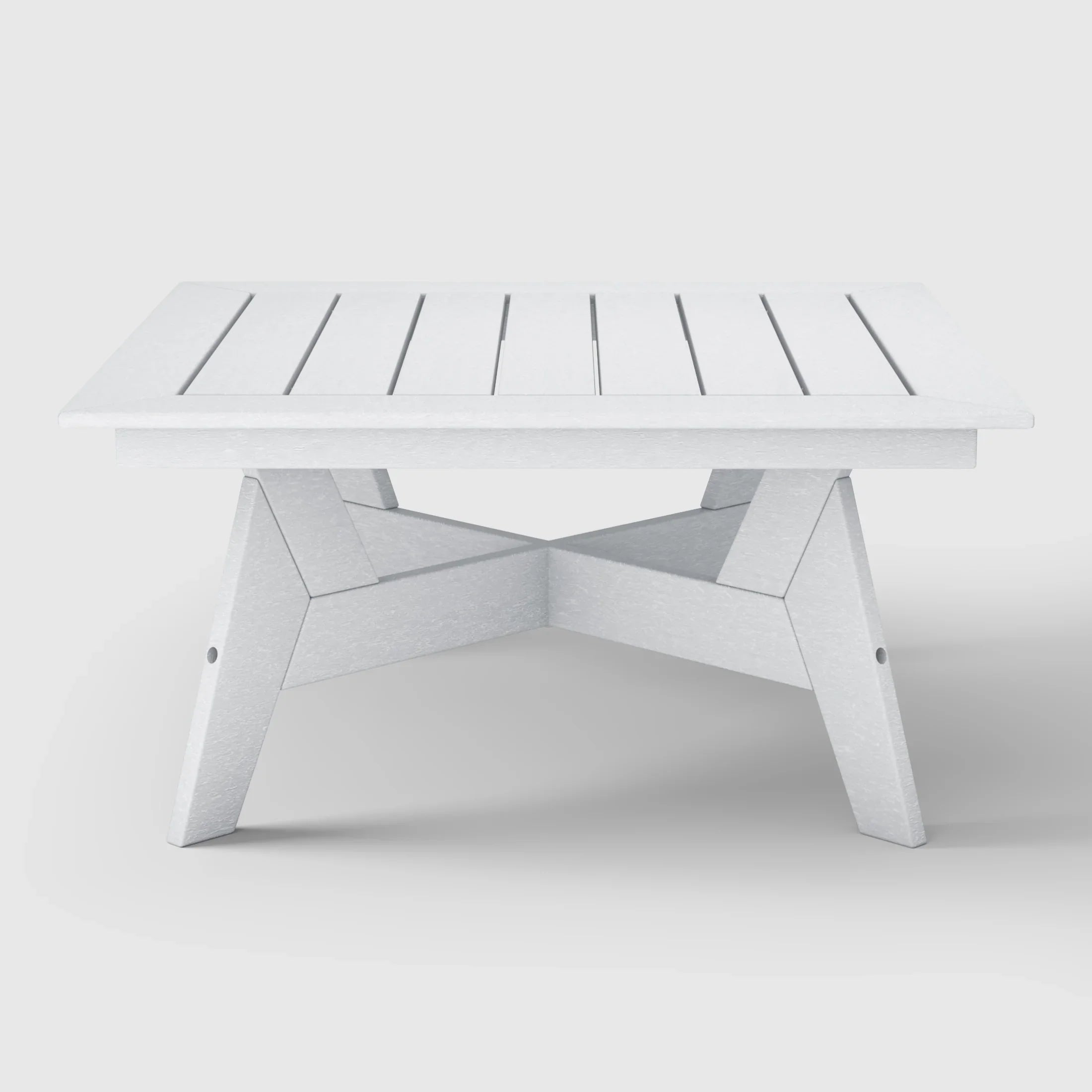 Portsmouth Modern Low Outdoor Patio Square HDPE Coffee Table