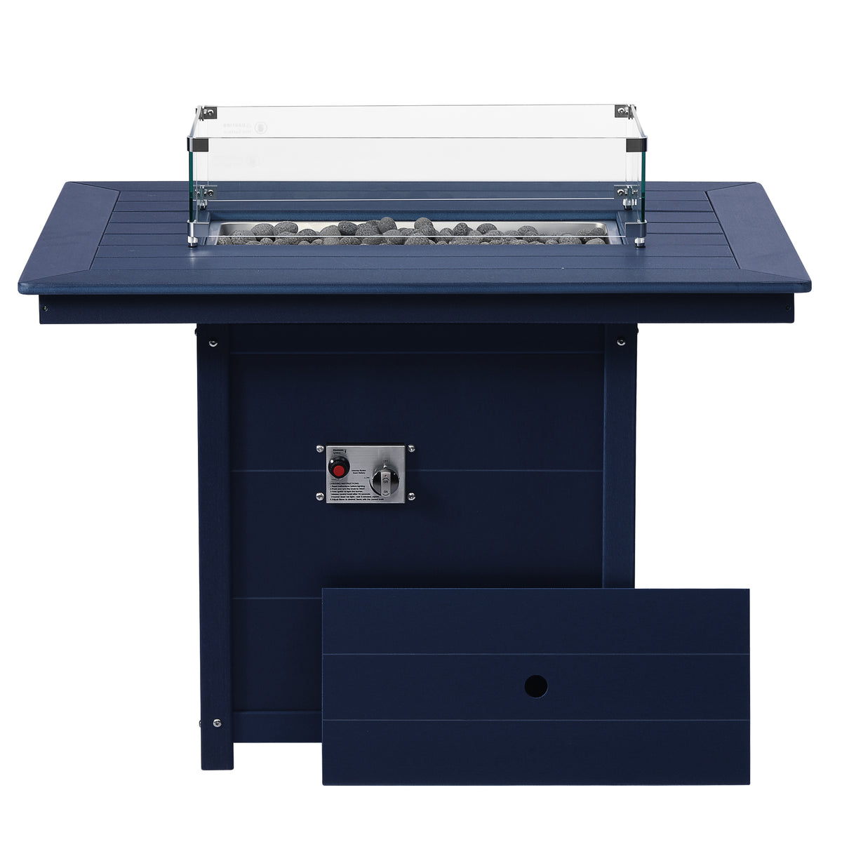 Sol 46" Modern Outdoor Patio Gas Propane Rectangular Fire Pit Table