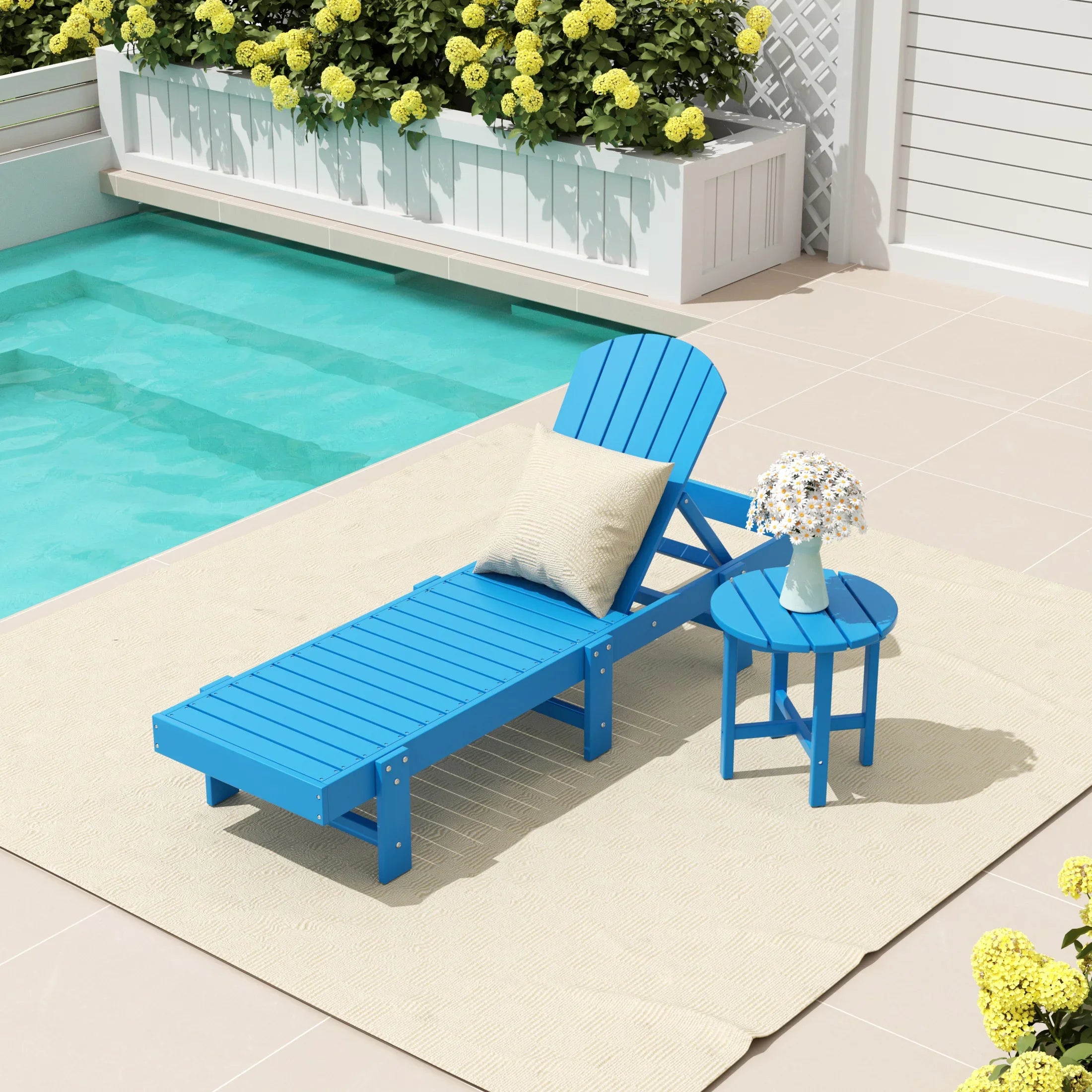 Portside 2 Piece Poly Reclining Chaise Lounge
