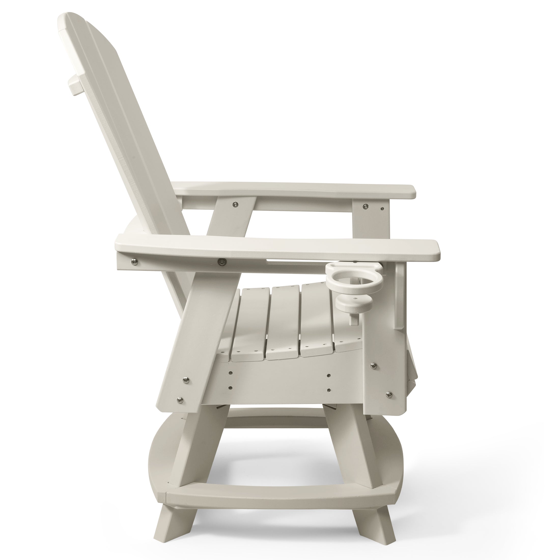 Paradise Outdoor HDPE Swivel Adirondack Patio Dining Chair With Cup Holder