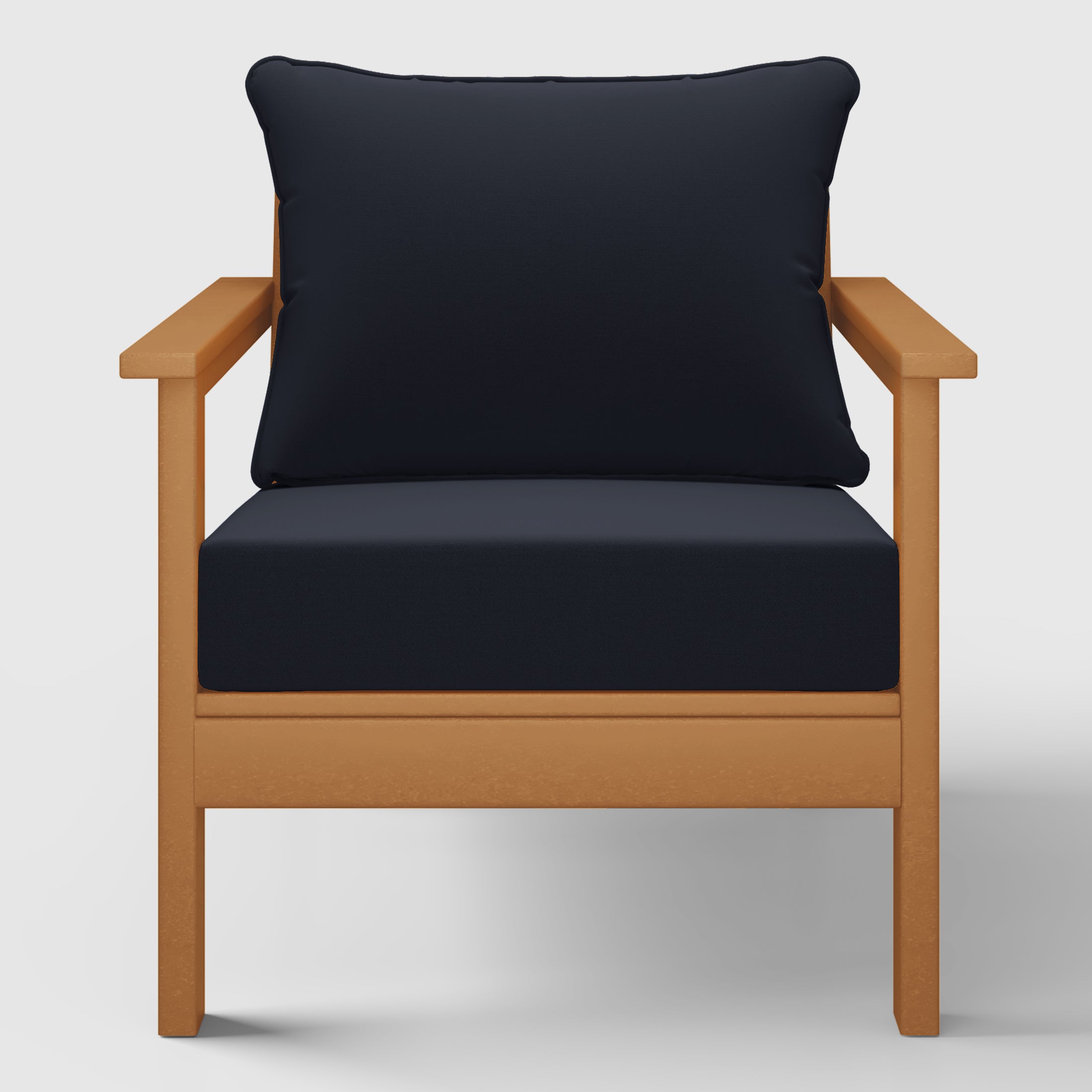 Portsmouth Outdoor Modern HDPE Patio Club Chair with Deep Seat Cushions