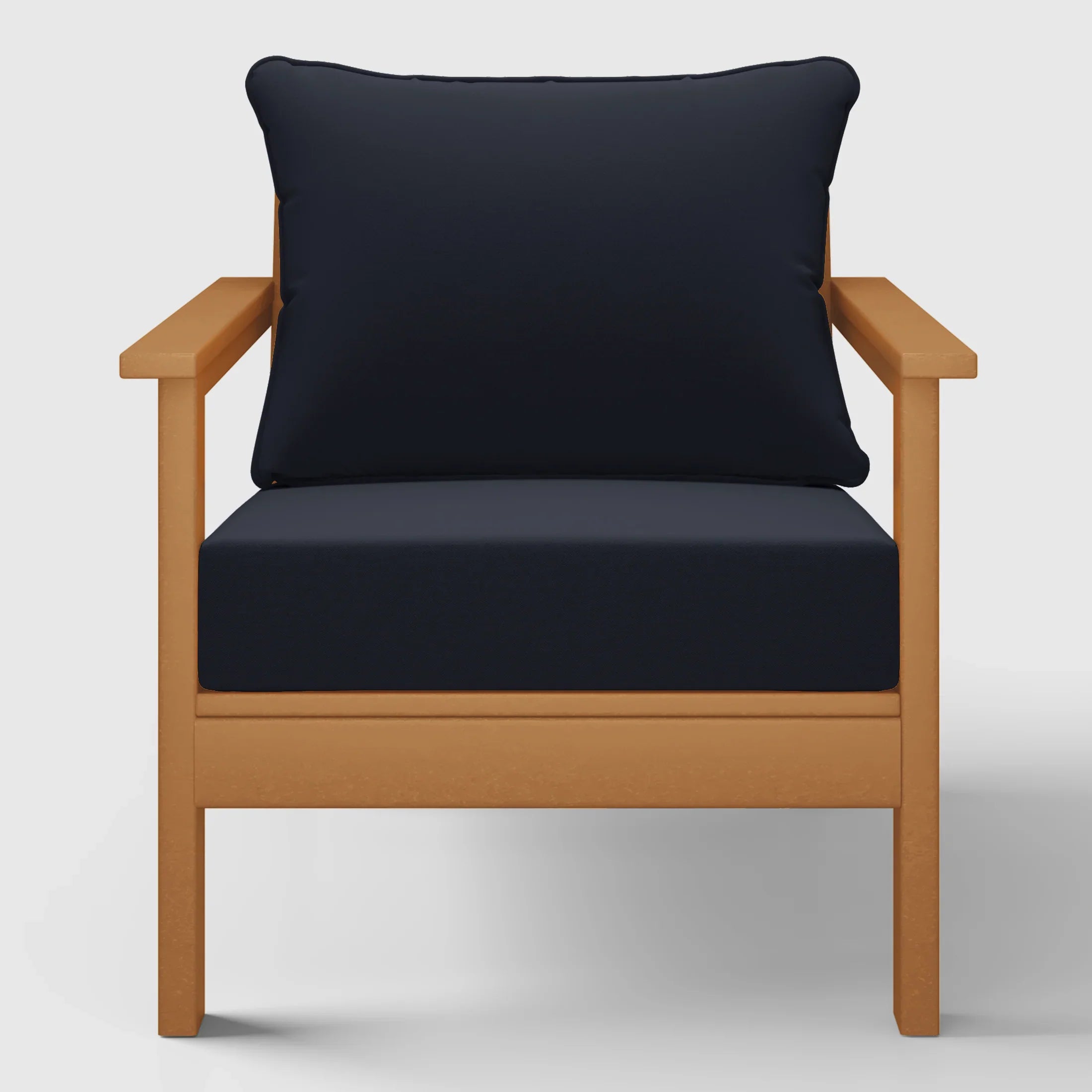 Portsmouth Outdoor Modern HDPE Patio Club Chair with Deep Seat Cushions