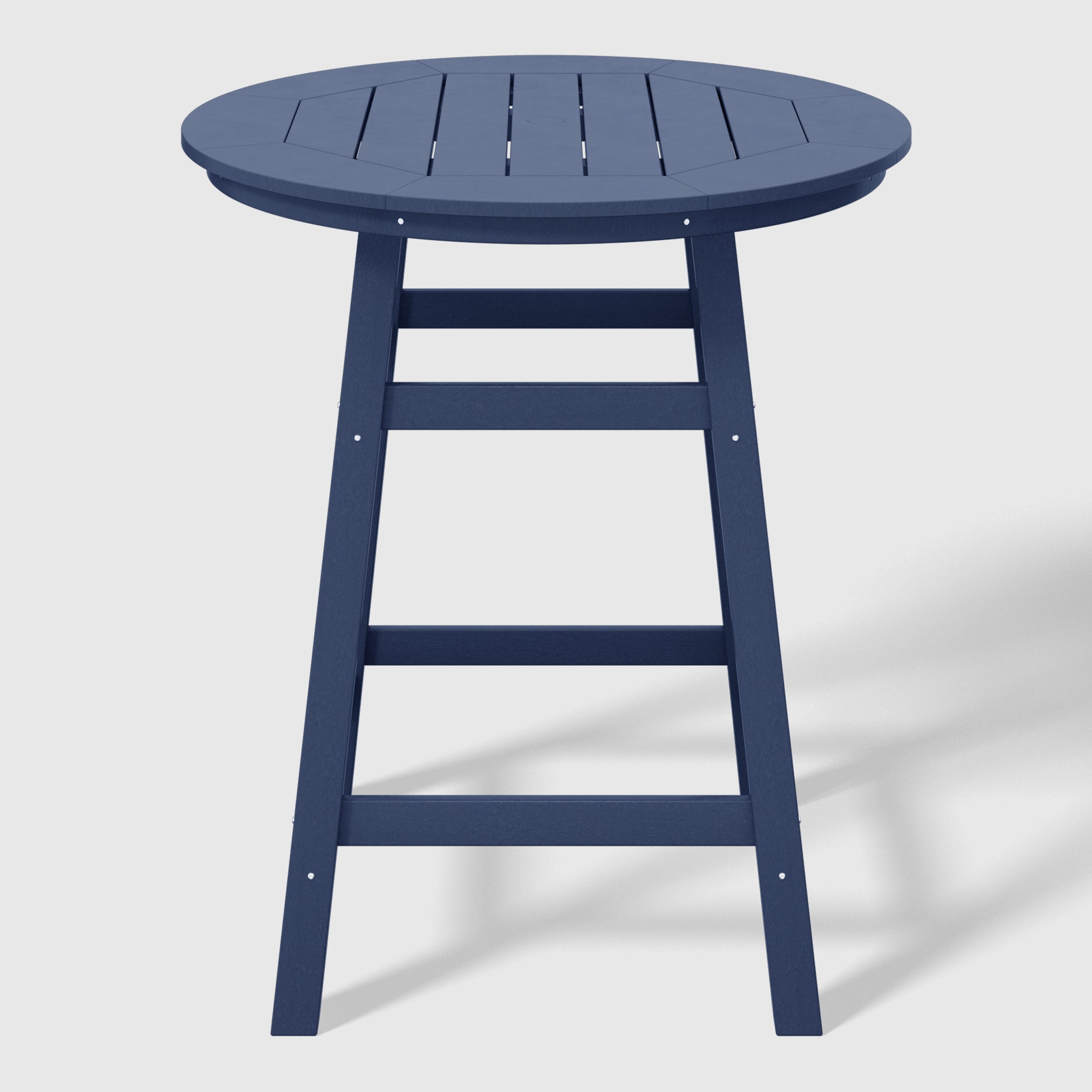 Paradise 5-Piece HDPE Outdoor Patio Dining Bar Bistro Table Set with Counter High Round Bar Stools