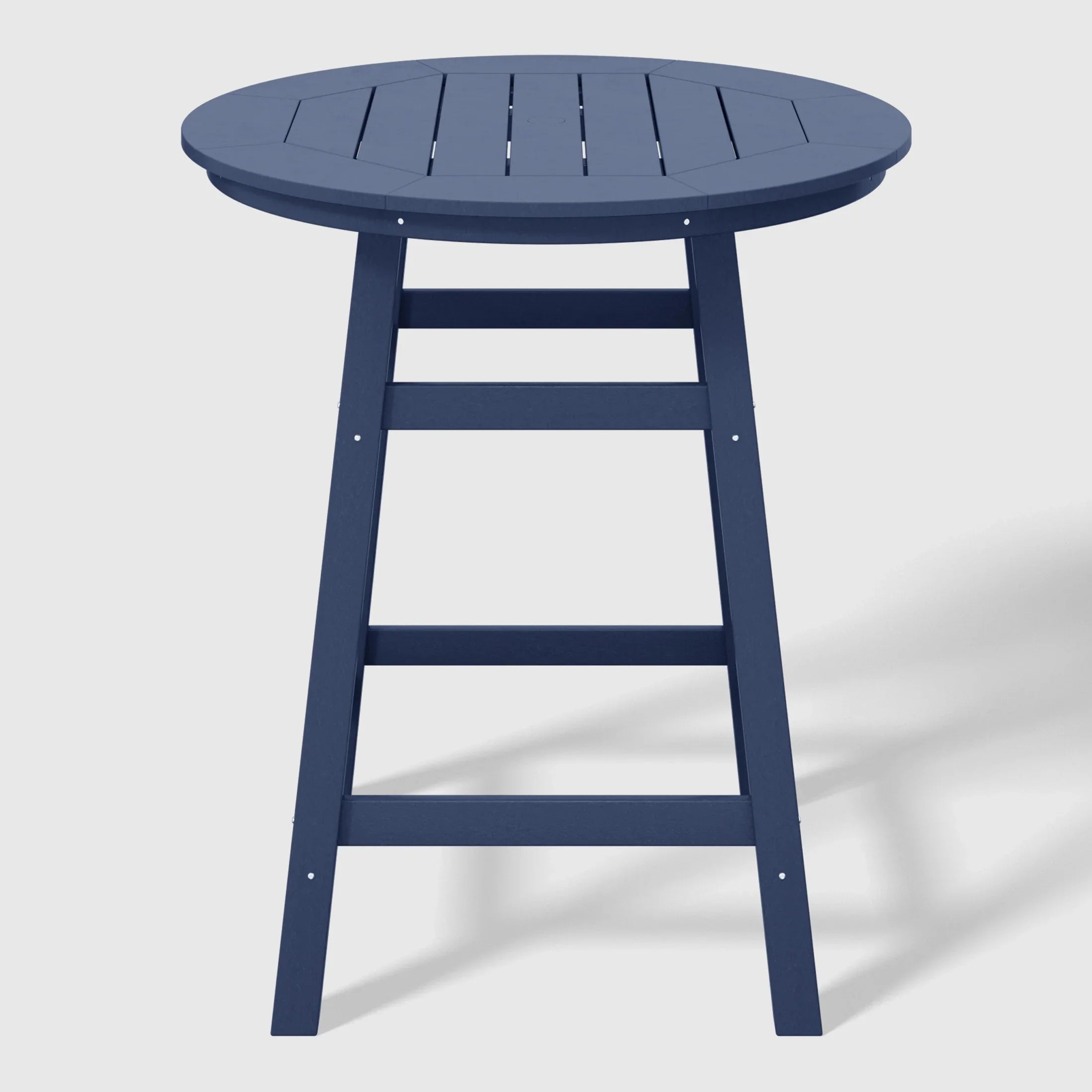 Paradise 5-Piece HDPE Outdoor Patio Dining Bar Bistro Table Set with Counter High Round Bar Stools