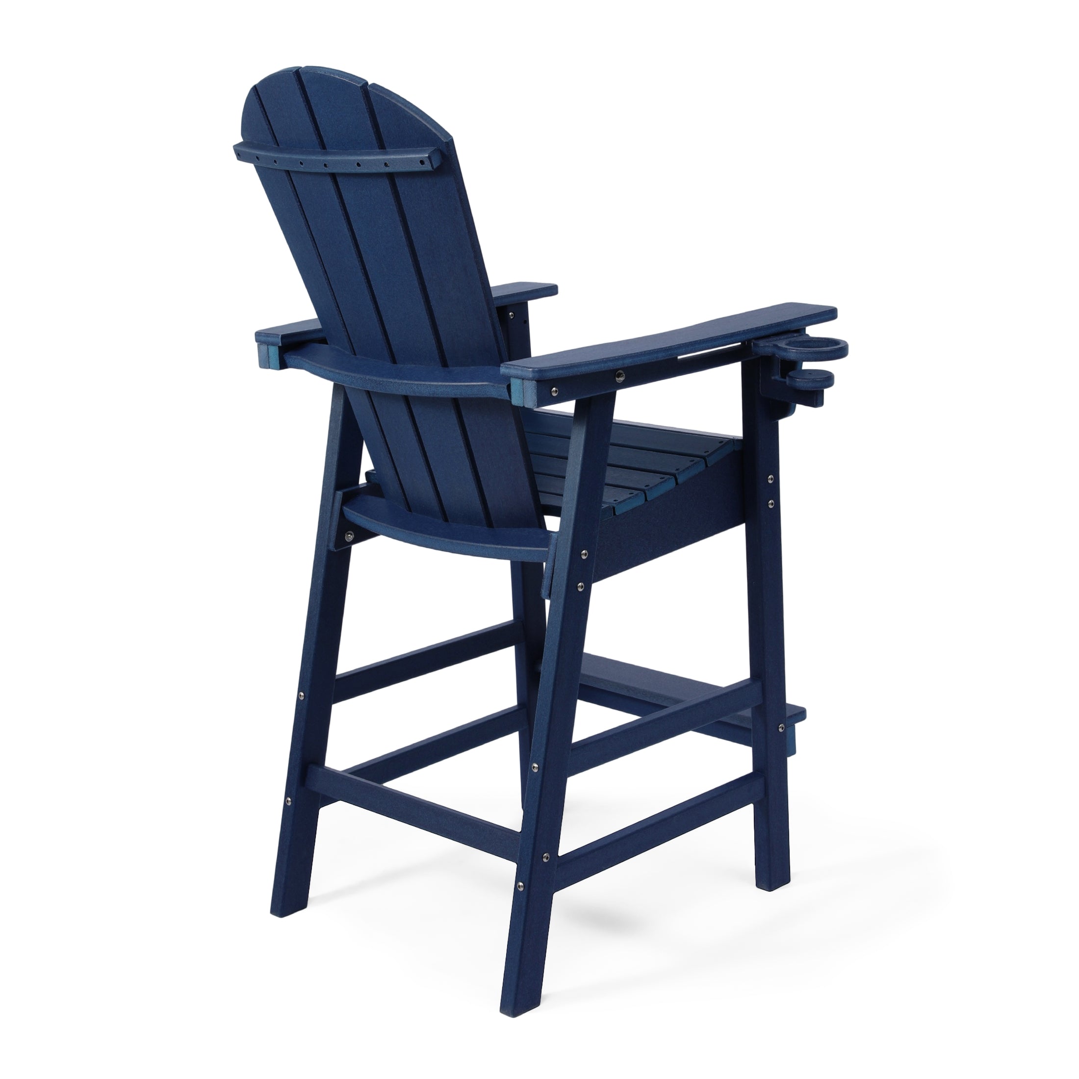 Paradise Outdoor HDPE Tall Adirondack Bar Height Chair With Cup Holder