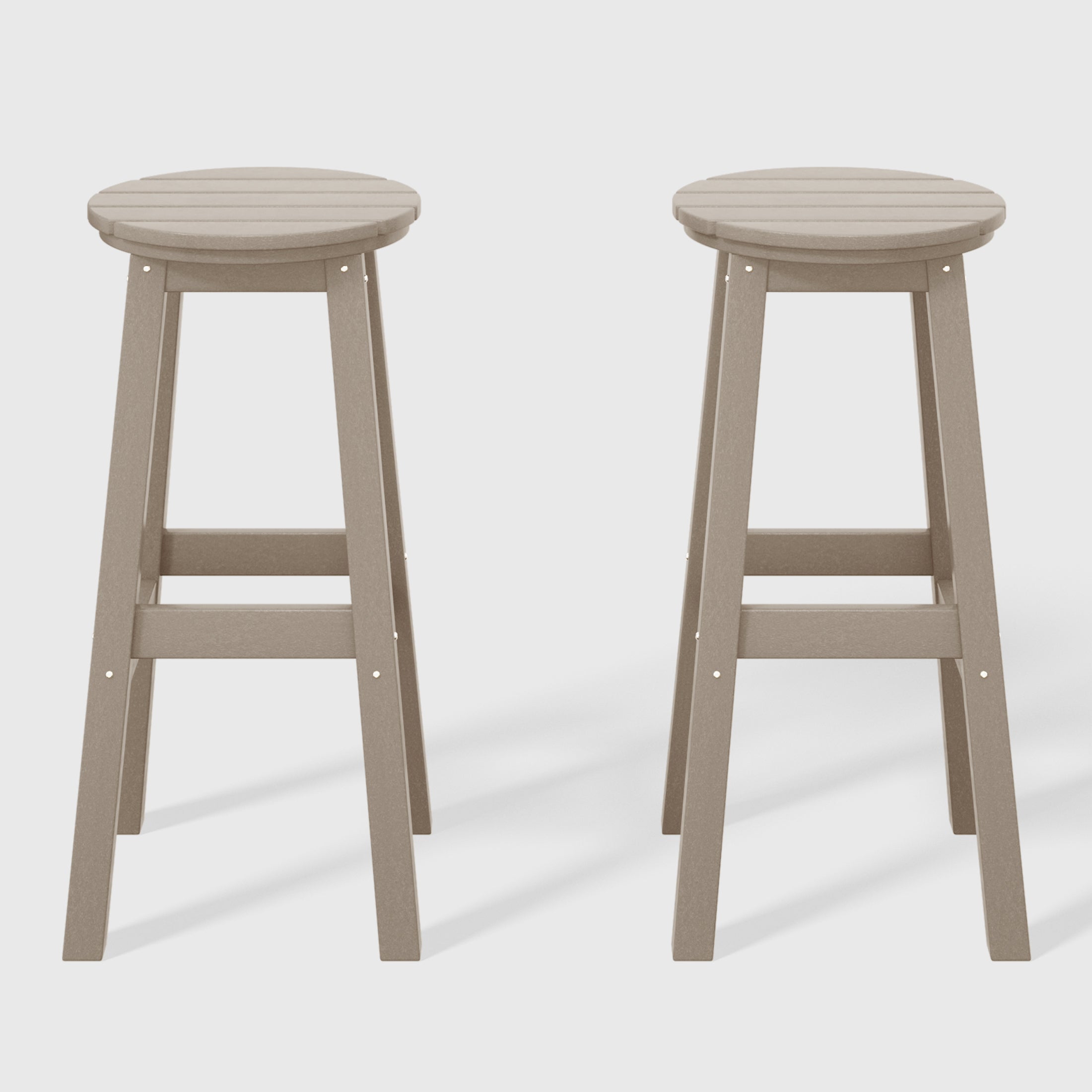 Paradise 29" HDPE Outdoor Patio Round Bar Stool Set of 2