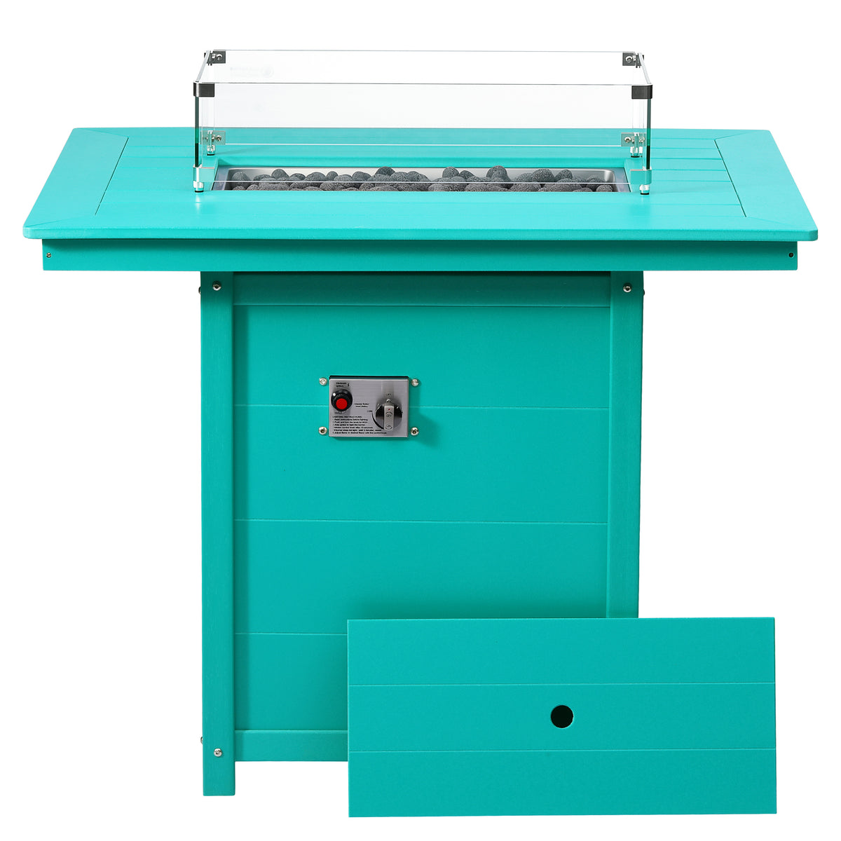 Sol 46" Modern Outdoor Patio Gas Propane Rectangle Fire Pit Table