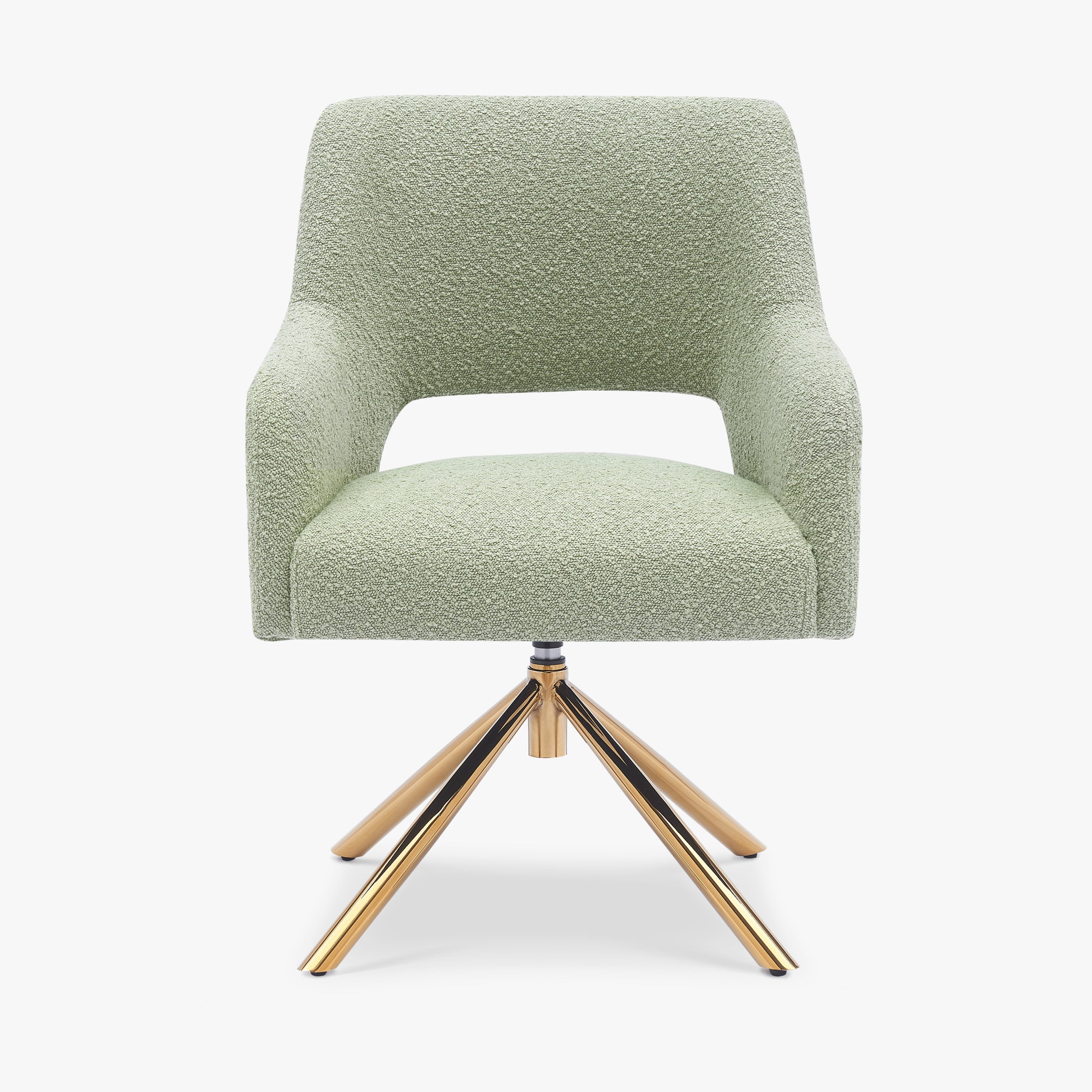 Amélie Mid-Century Modern Wide Boucle Swivel Vanity Chair