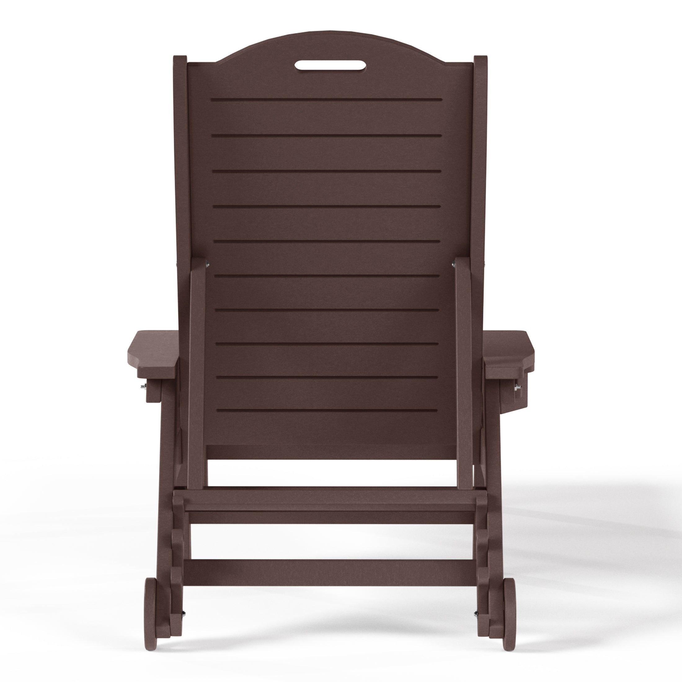 Lago Outdoor HDPE Patio Chaise Lounge With Wheels & Cup Holder