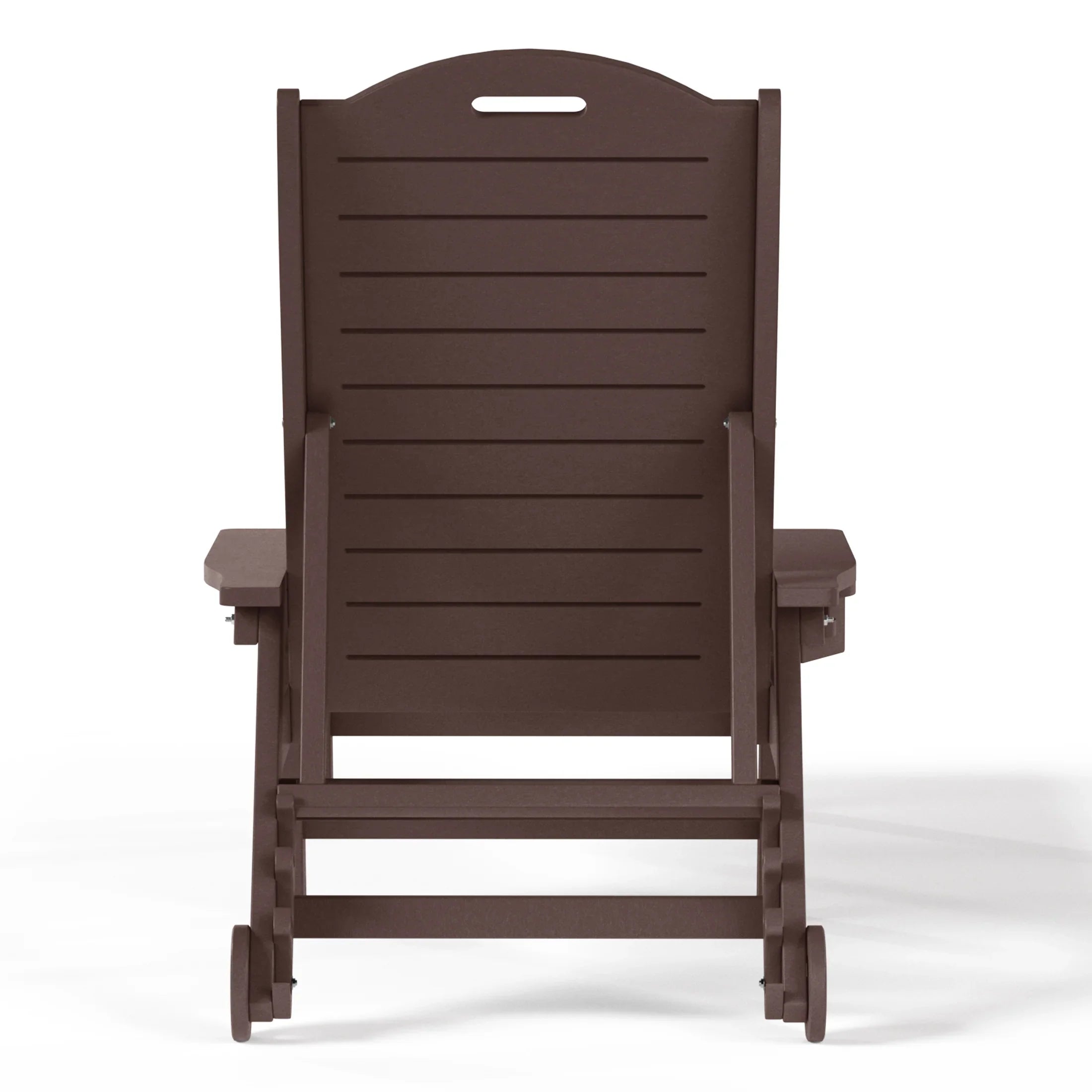 Lago Outdoor HDPE Patio Chaise Lounge With Wheels & Cup Holder