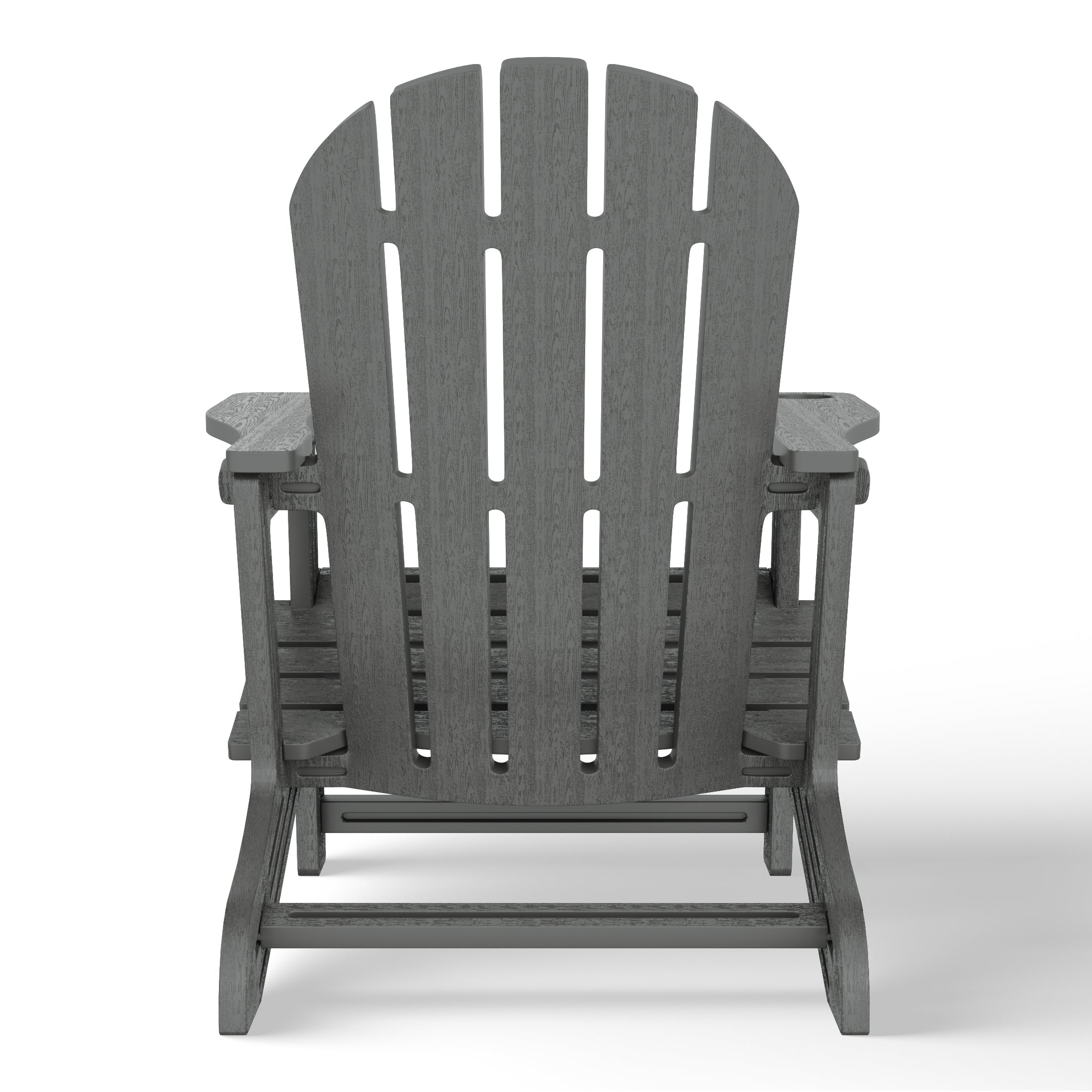 Cayman Tool-Free Assembly Outdoor Patio HDPE Plastic Adirondack Chair with Cup Holder