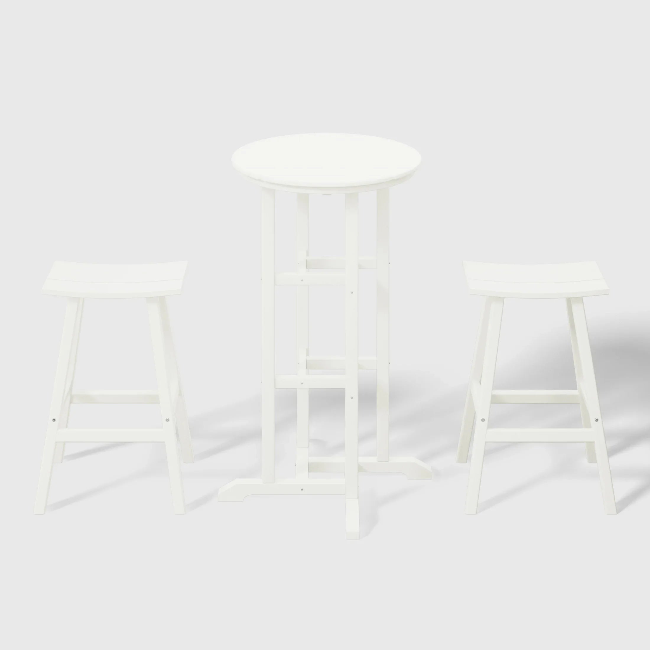 Paradise Outdoor Patio Bar Height Table and Bar Stool 3-Piece Dining Set
