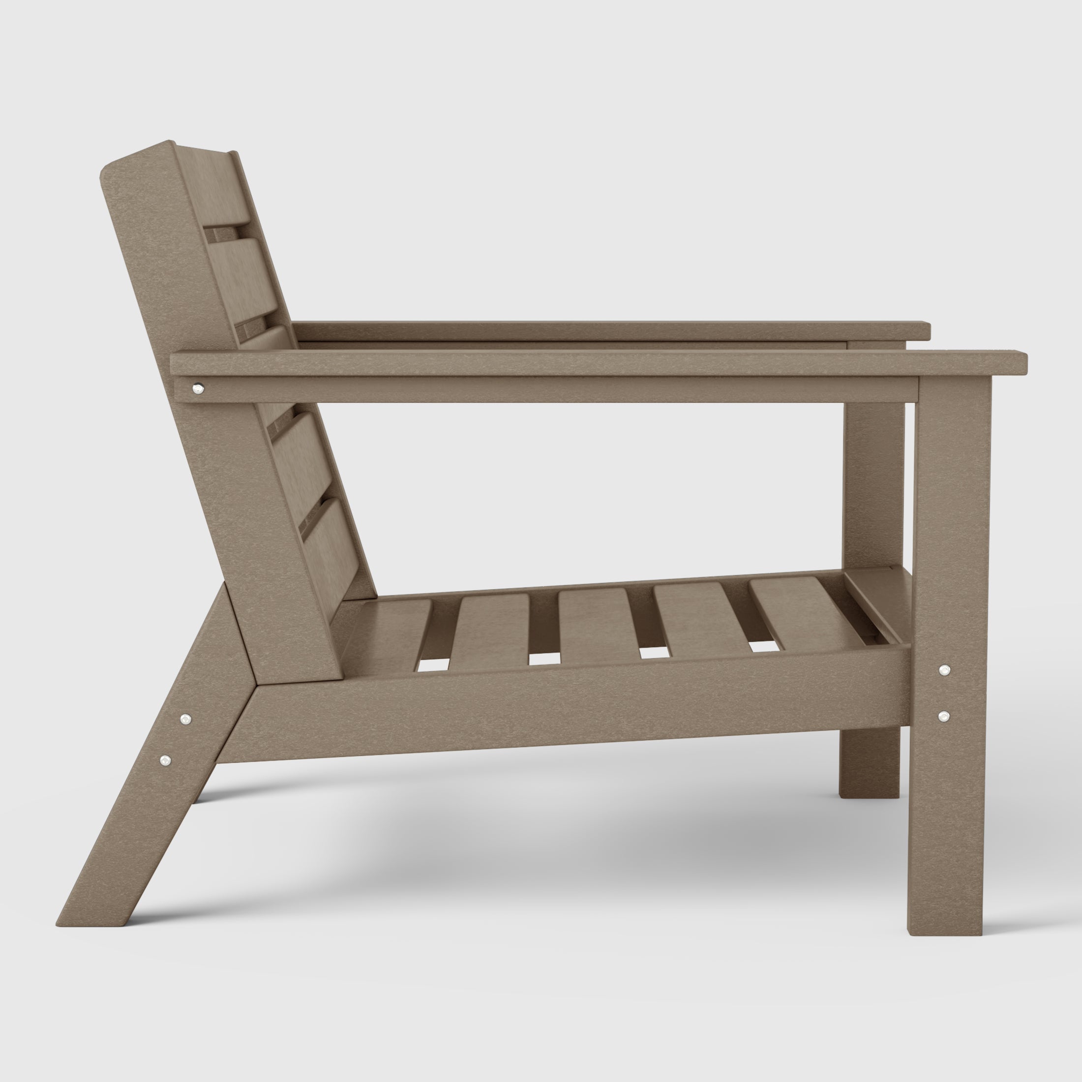 Portsmouth Outdoor Modern HDPE Patio Club Chair with Deep Seat Cushions