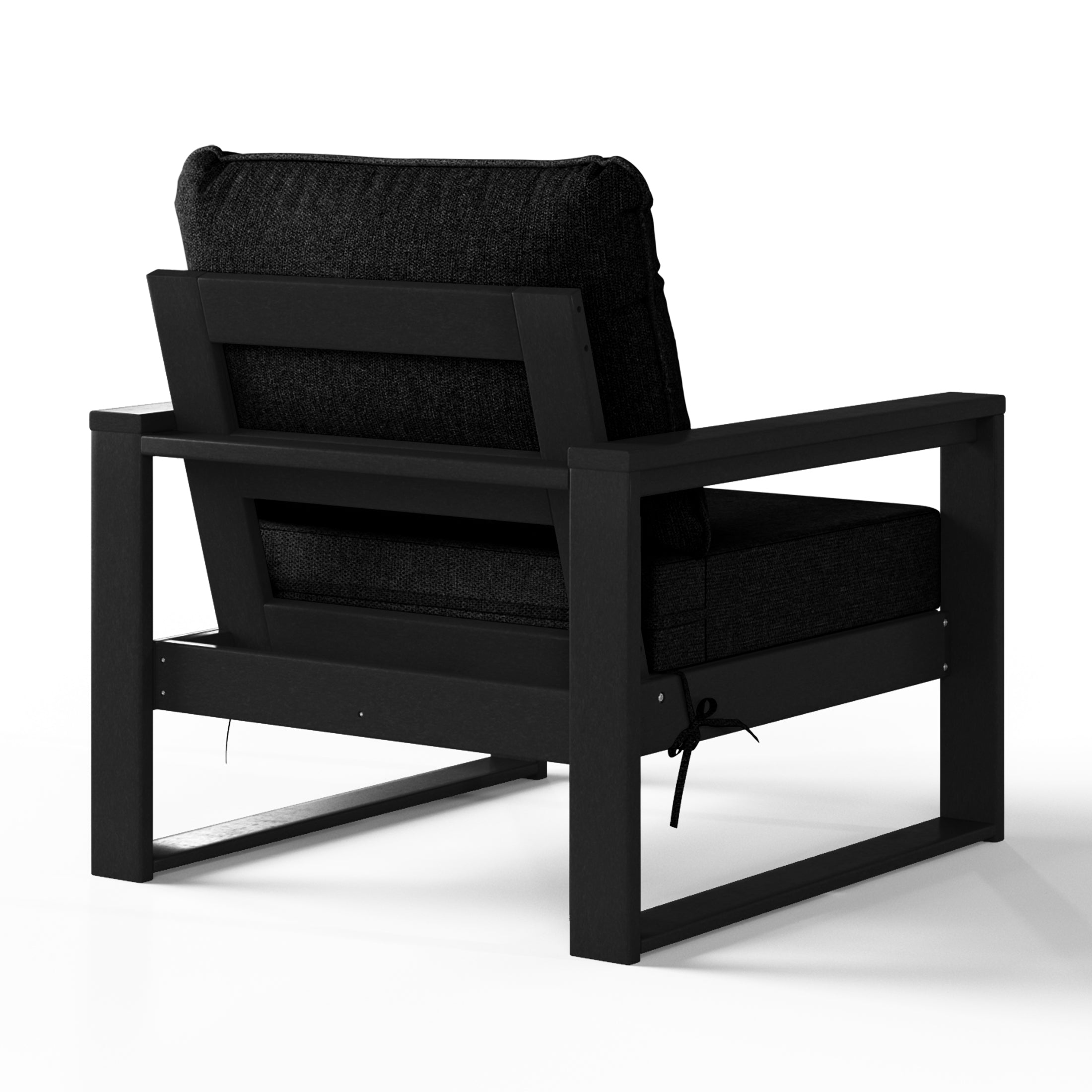 Rockaway Outdoor Modern HDPE Patio Club Chair with Waterproof Deep Seat Cushions