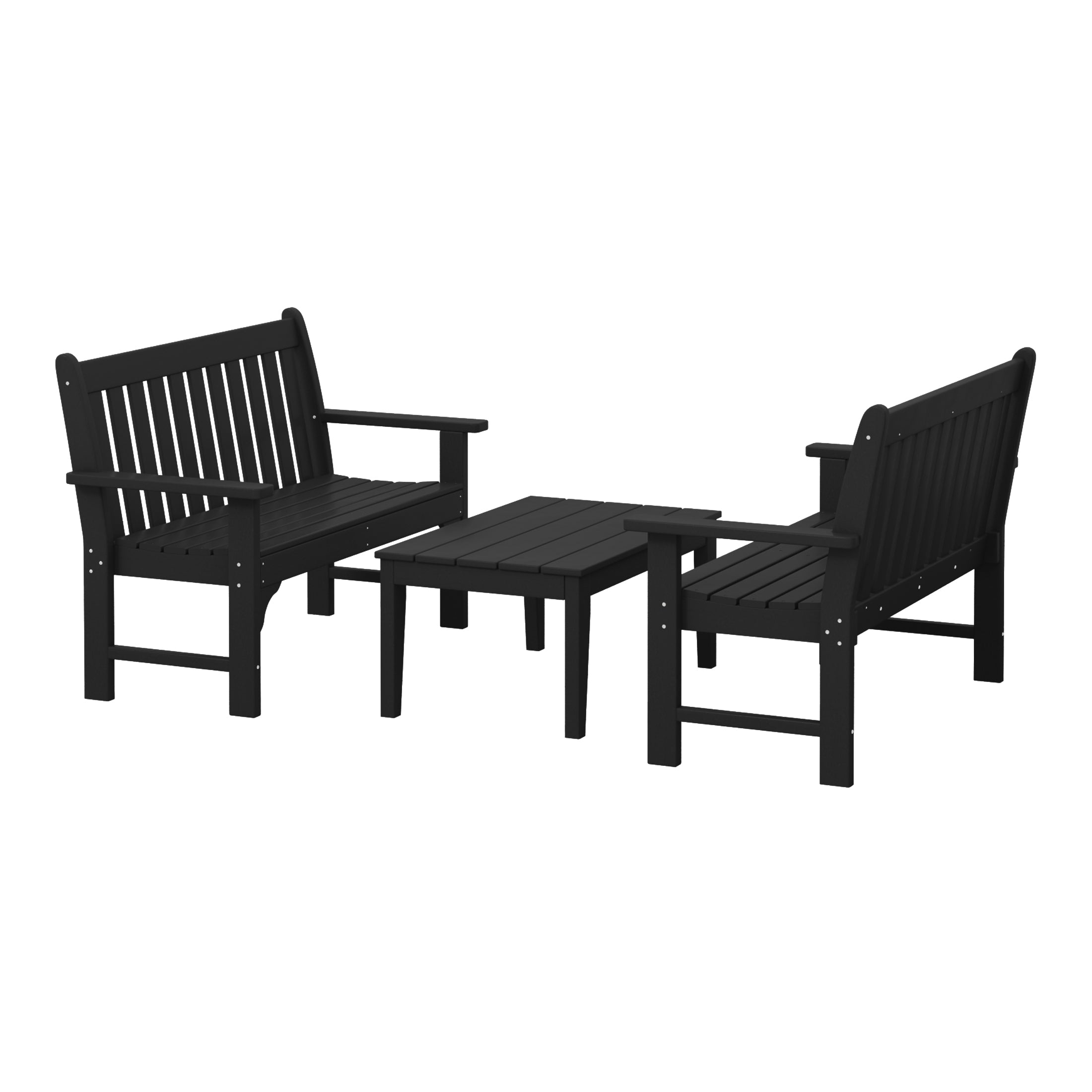 Paradise 3-Piece HDPE Outdoor Patio Furniture Couch and Coffee Table Set