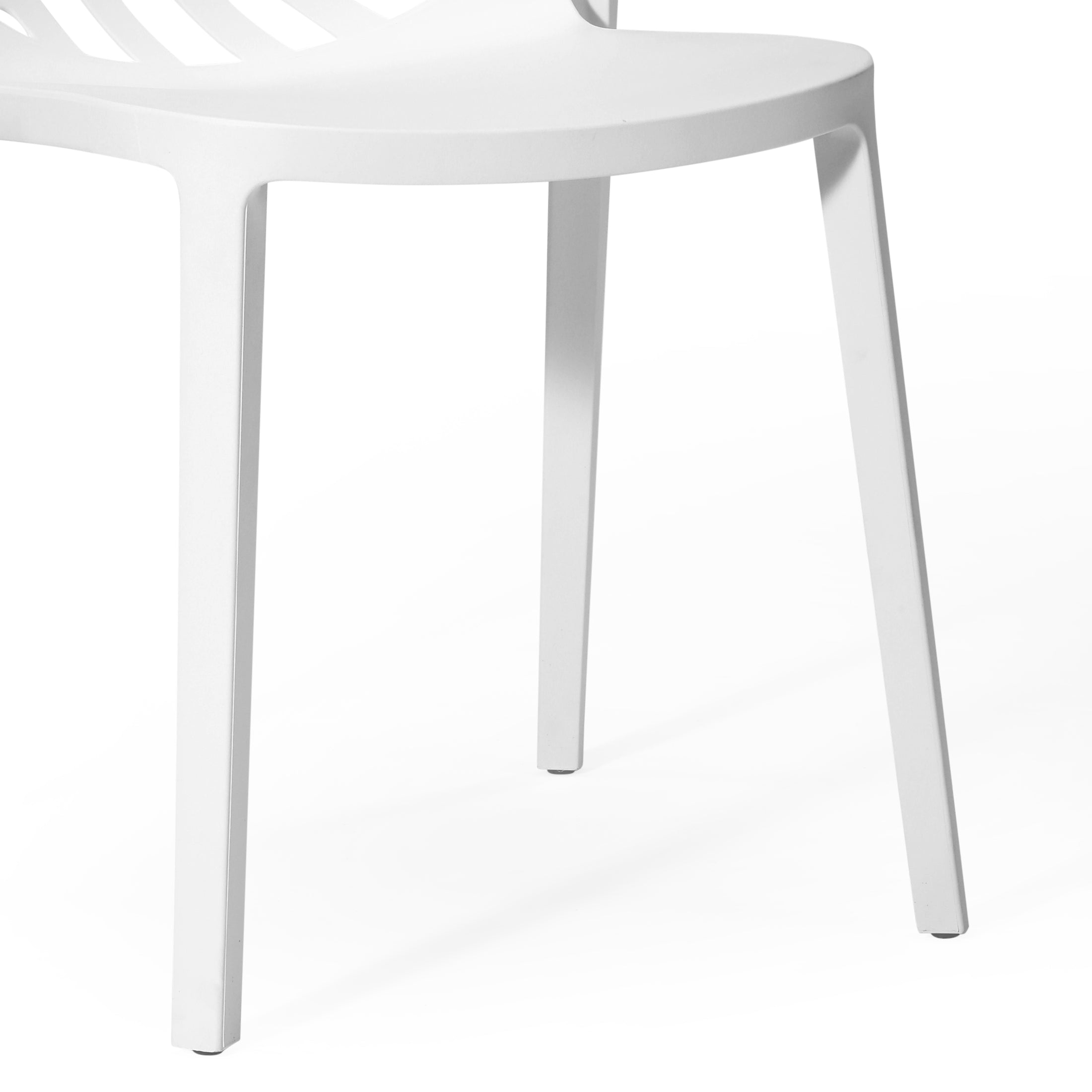 Sunshine Outdoor Modern Stackable Polypropylene Plastic Patio Bistro Dining Side Chairs (Set of 2)