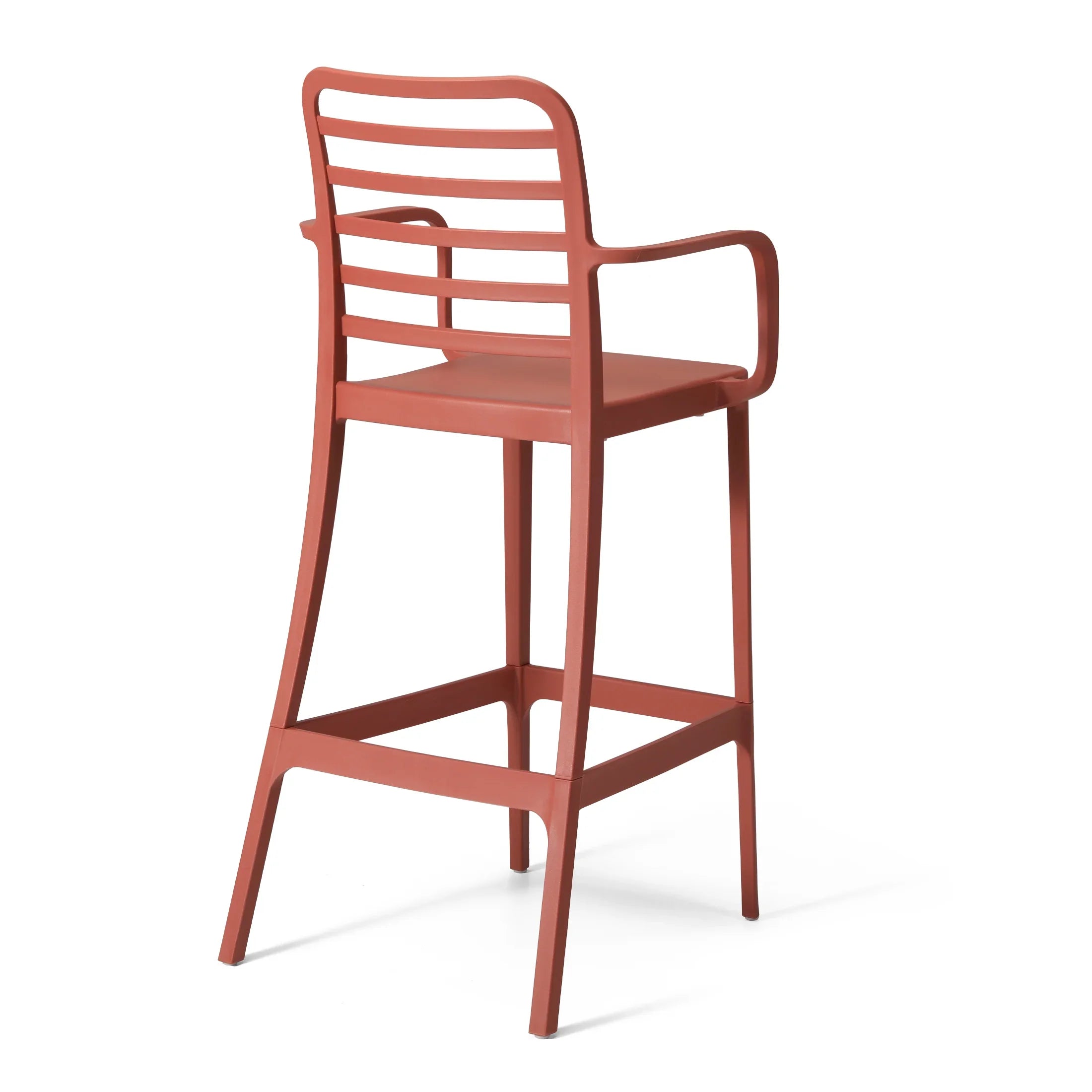 Sunshine 29.5" Outdoor Polypropylene Plastic Patio Bar Height Stools (Set of 2)