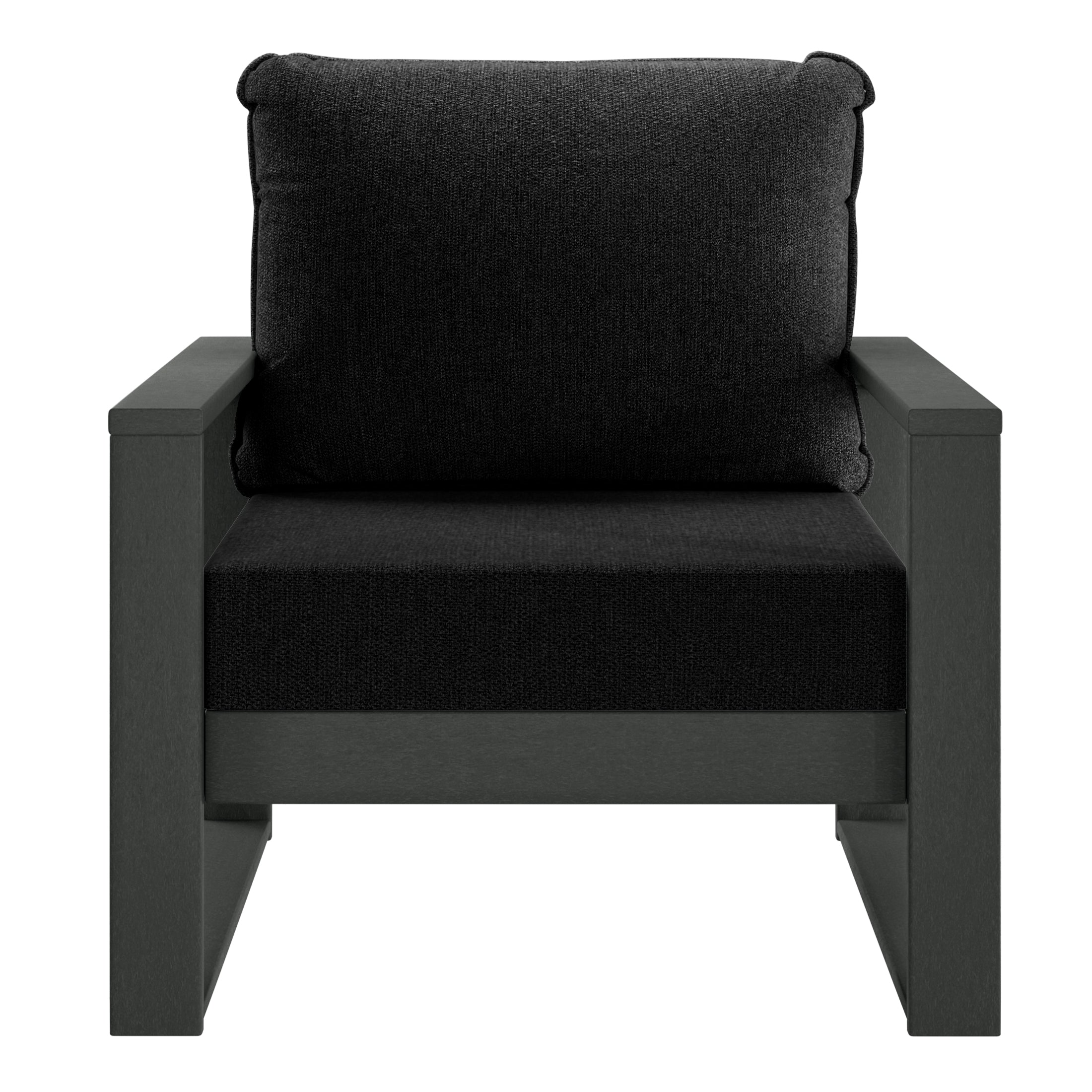 Rockaway Outdoor Modern HDPE Patio Club Chair with Waterproof Deep Seat Cushions