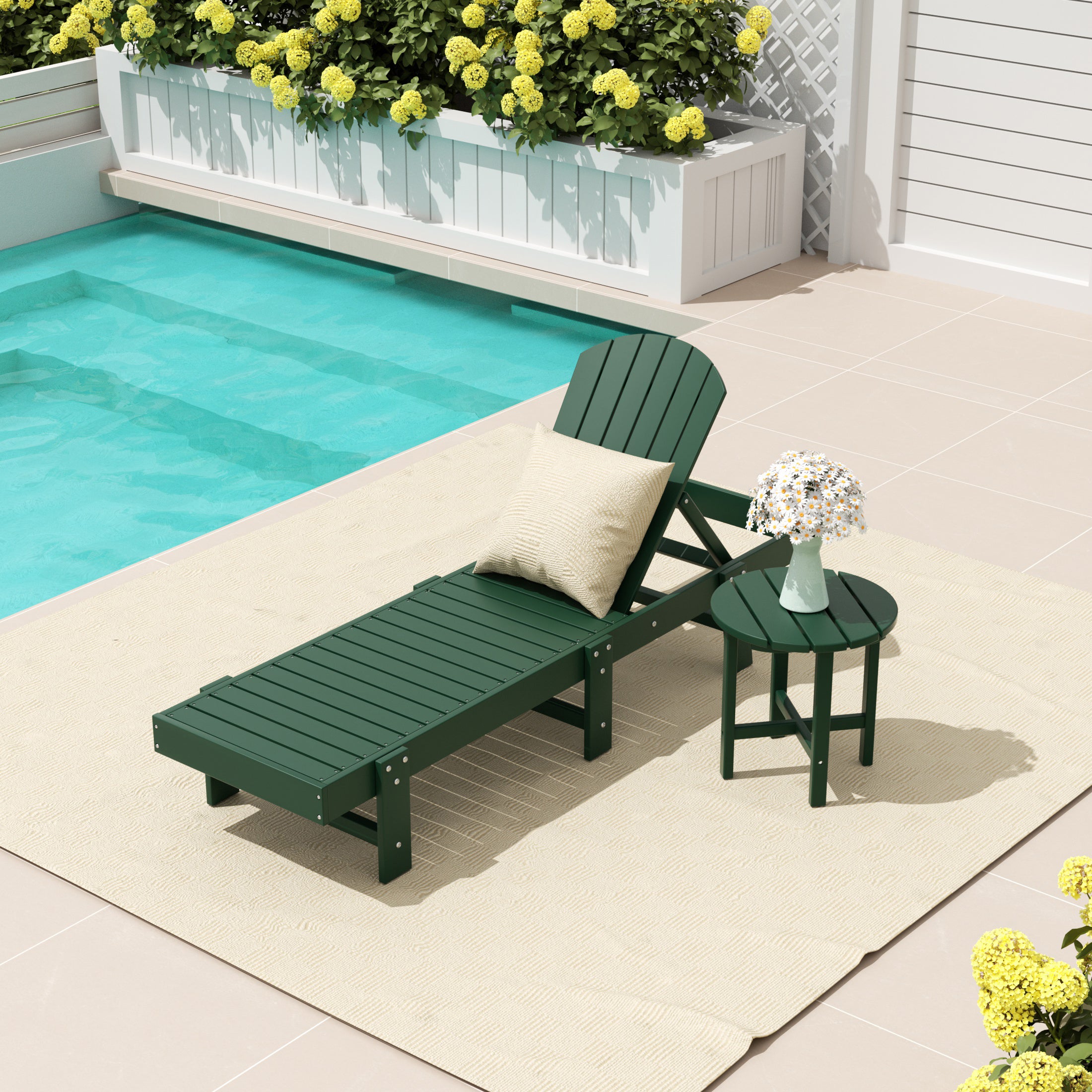 Portside 2 Piece Poly Reclining Chaise Lounge