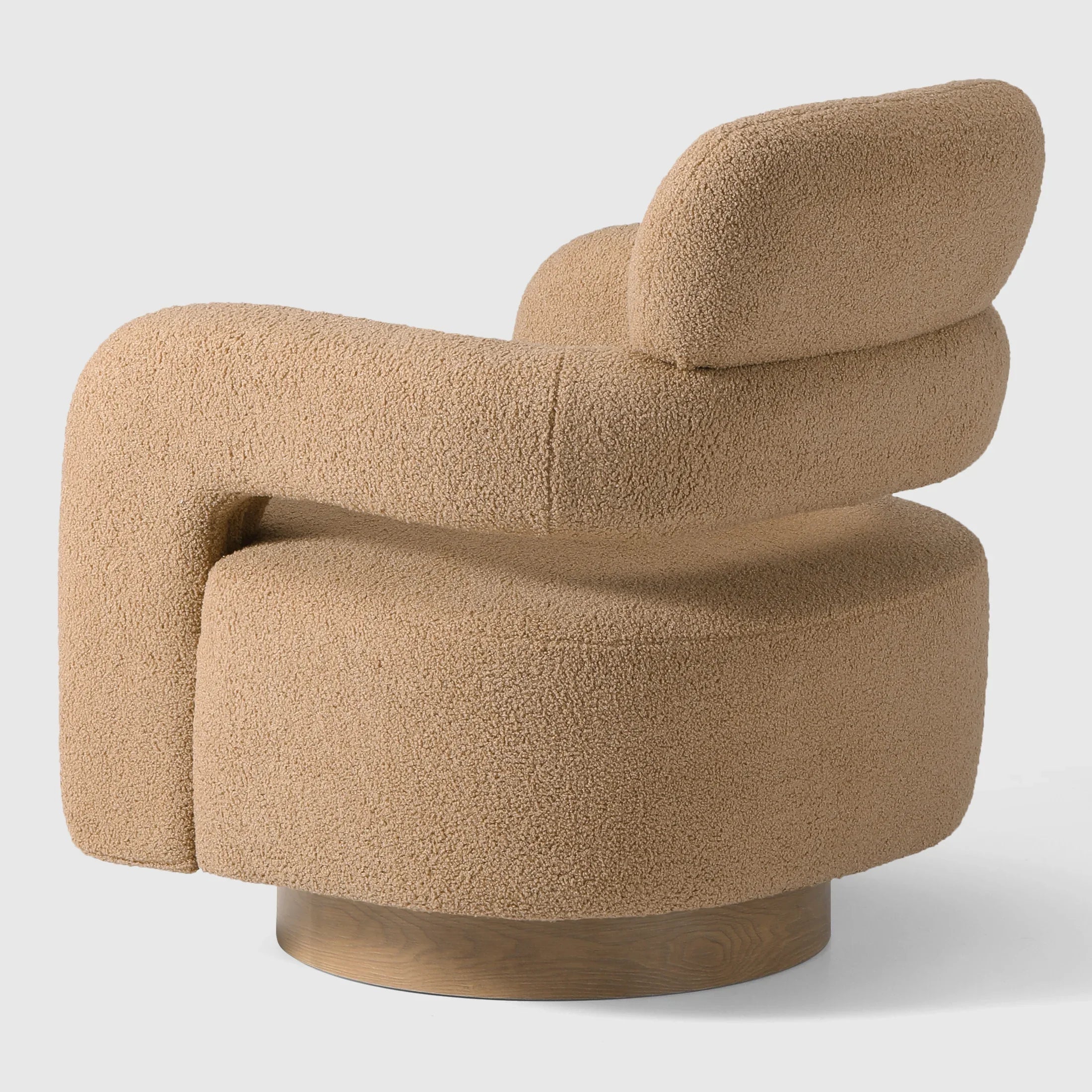 Celine Mid-Century Modern Sherpa Swivel Barrel Accent Chair (Set of 2)