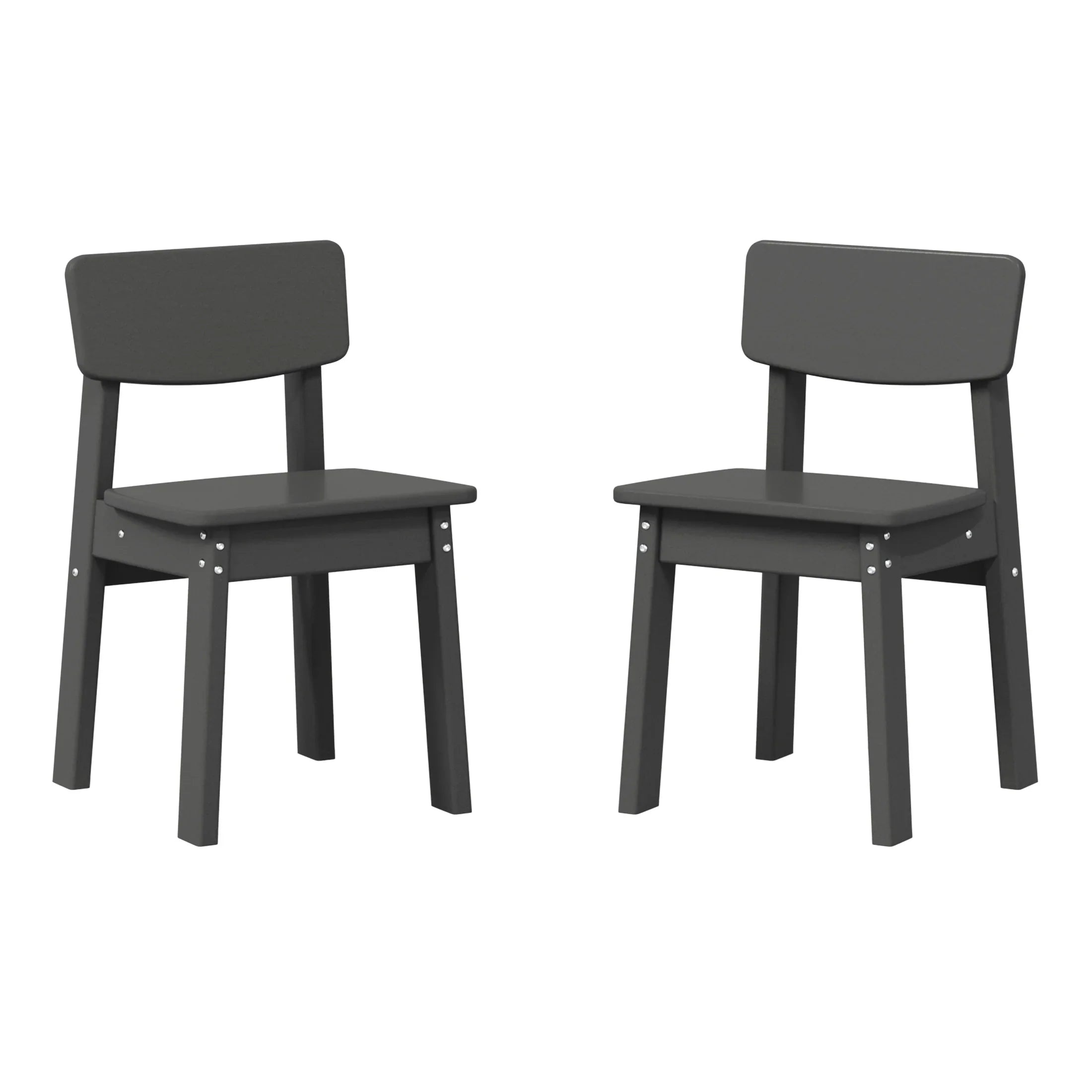 Little Explorers Outdoor HDPE Kids Modern Plastic Toddler Dining Chairs (Set of Two)