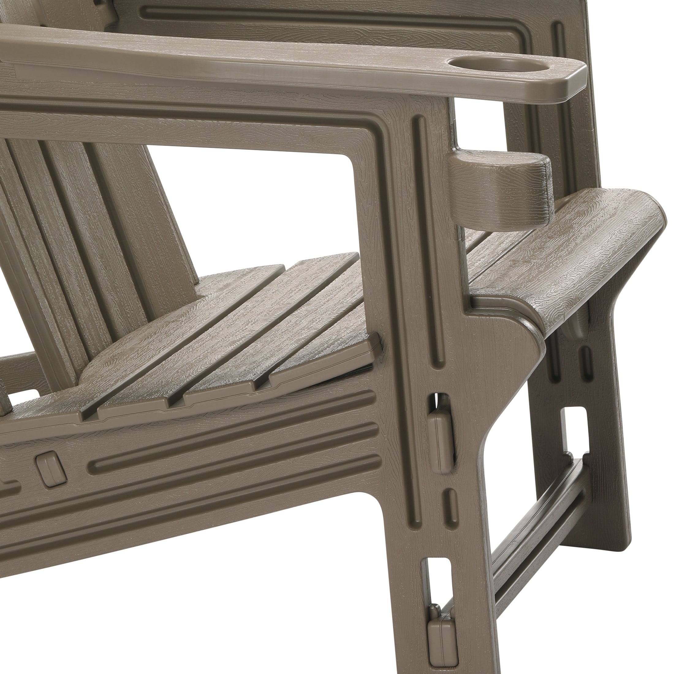 Cayman Outdoor HDPE Adirondack Chairs With Connecting Table Tray (Set of 2)