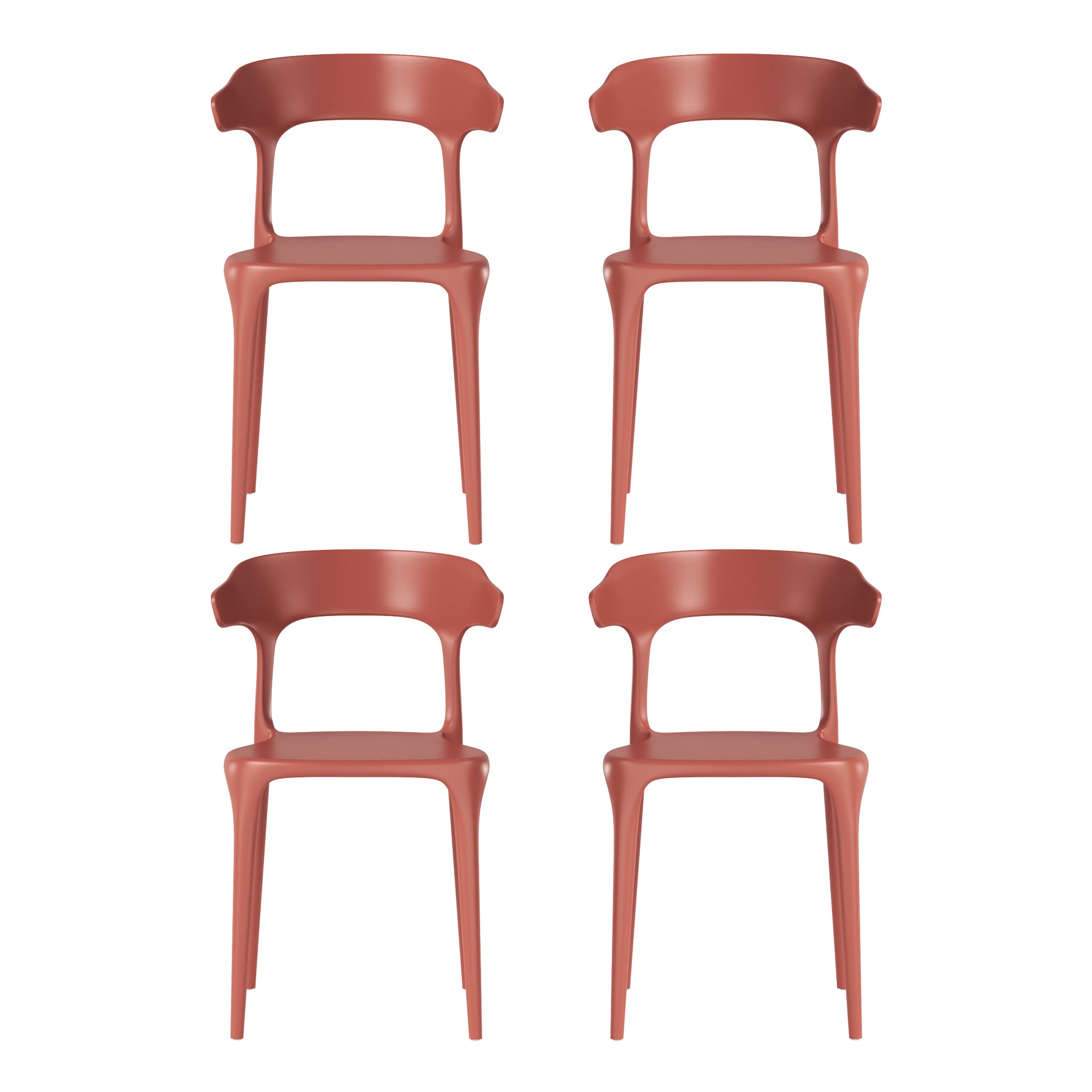 Sunshine Modern Stackable Resin Plastic Patio Dining Chair (Set of 4)