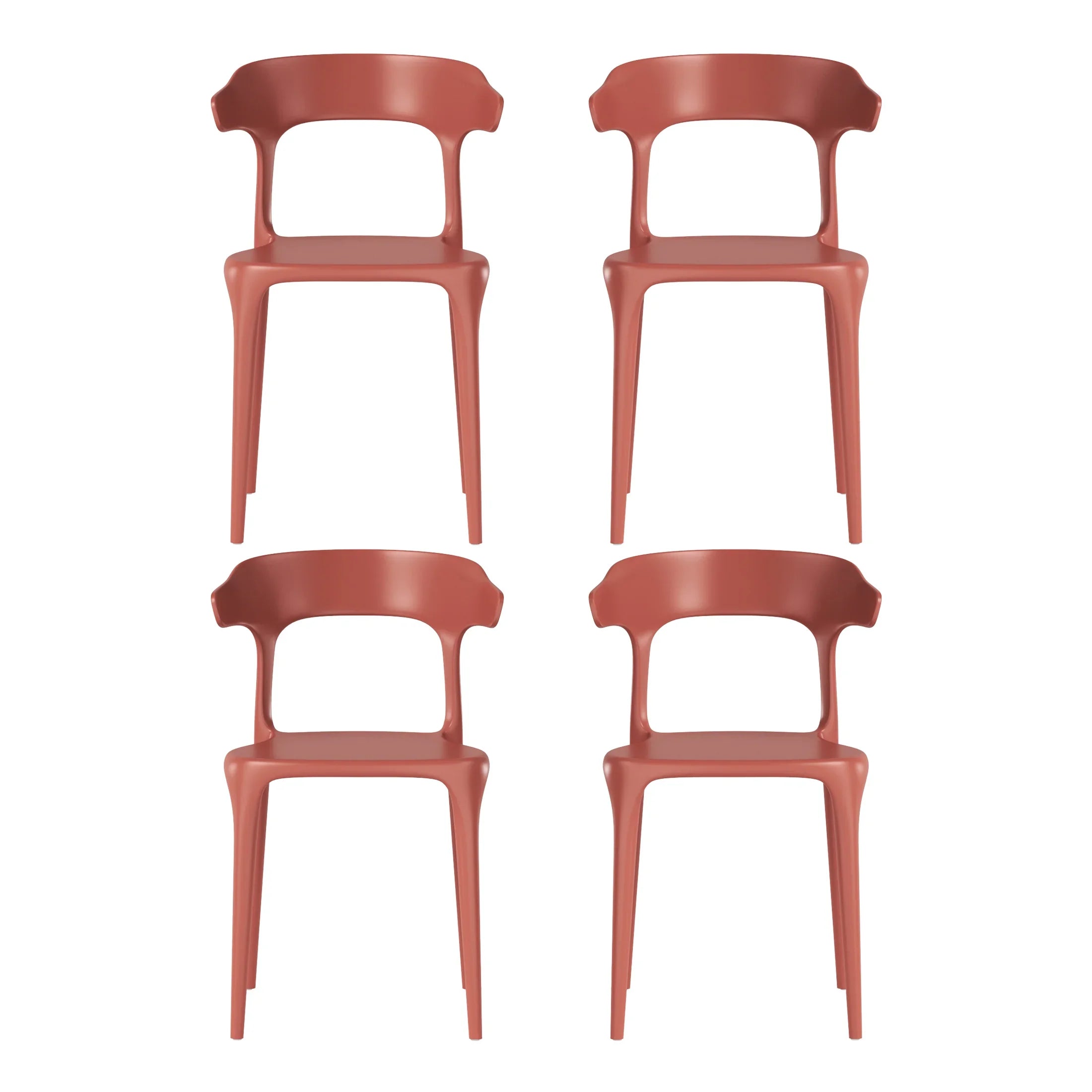 Sunshine Modern Stackable Resin Plastic Patio Dining Chair (Set of 4)