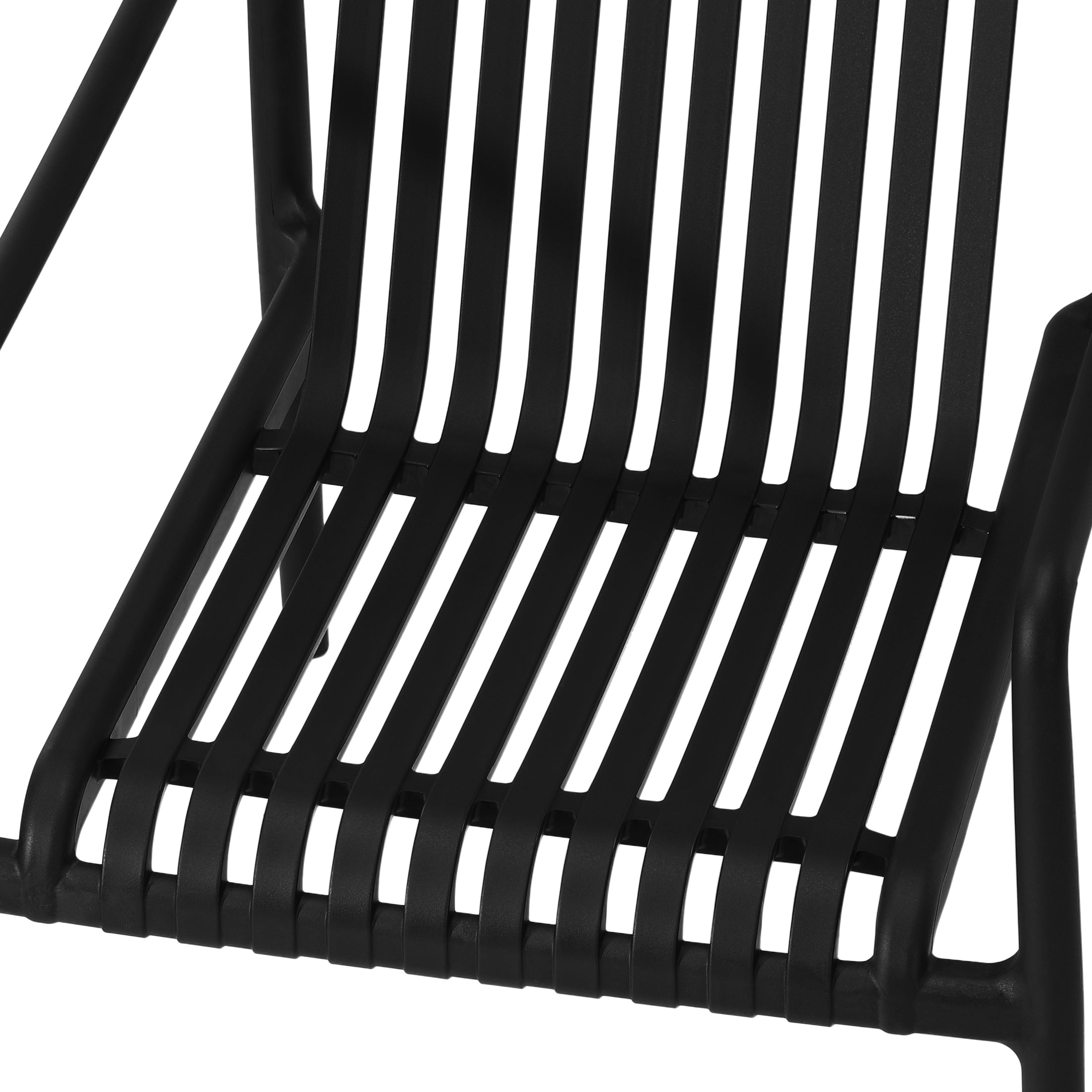 Sunshine Outdoor Modern Stackable Plastic Patio Club Armchairs (Set of 2)
