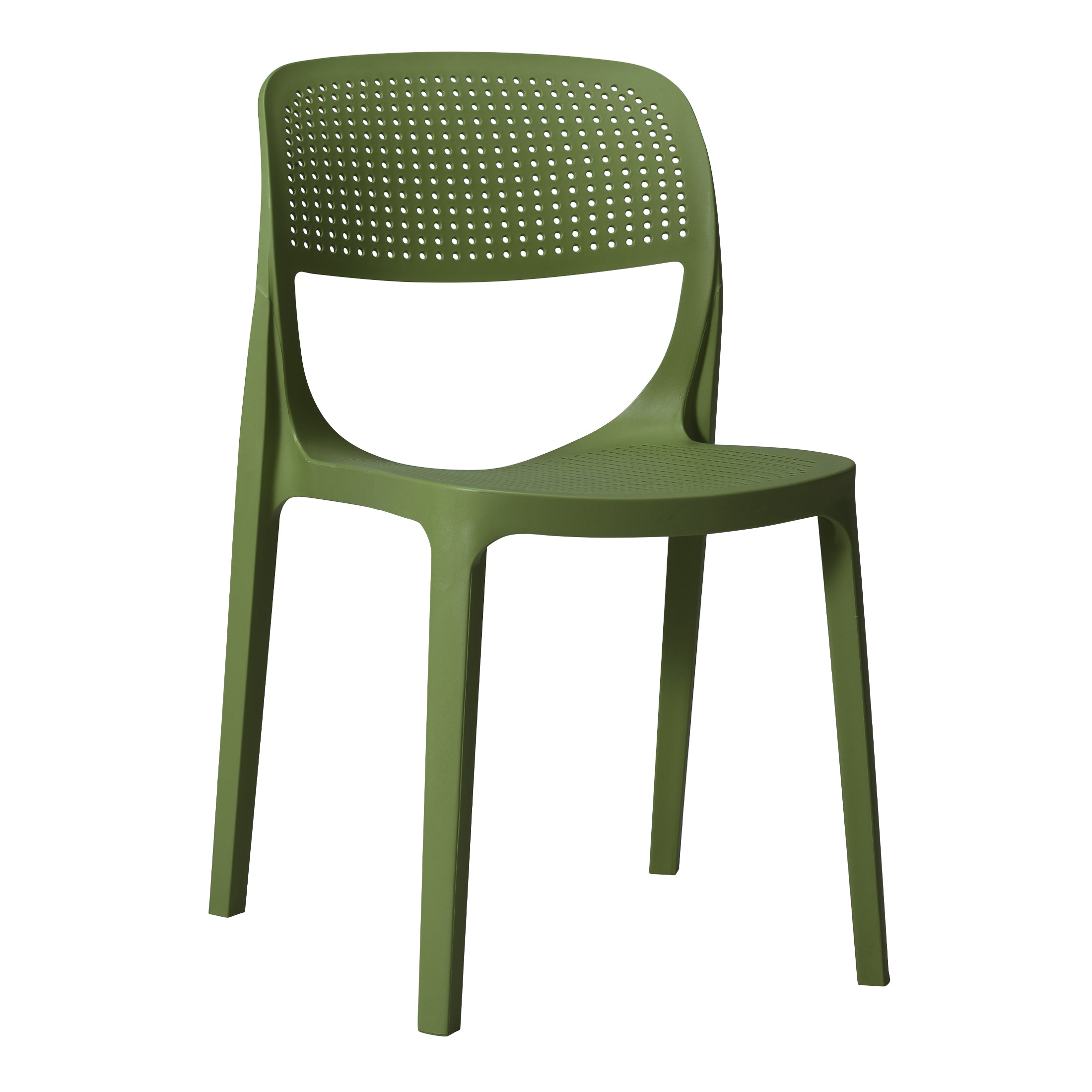 Sunshine 5-Piece Round Metal Bistro Dining Table Set And Stackable Resin Patio Dining Side Chairs