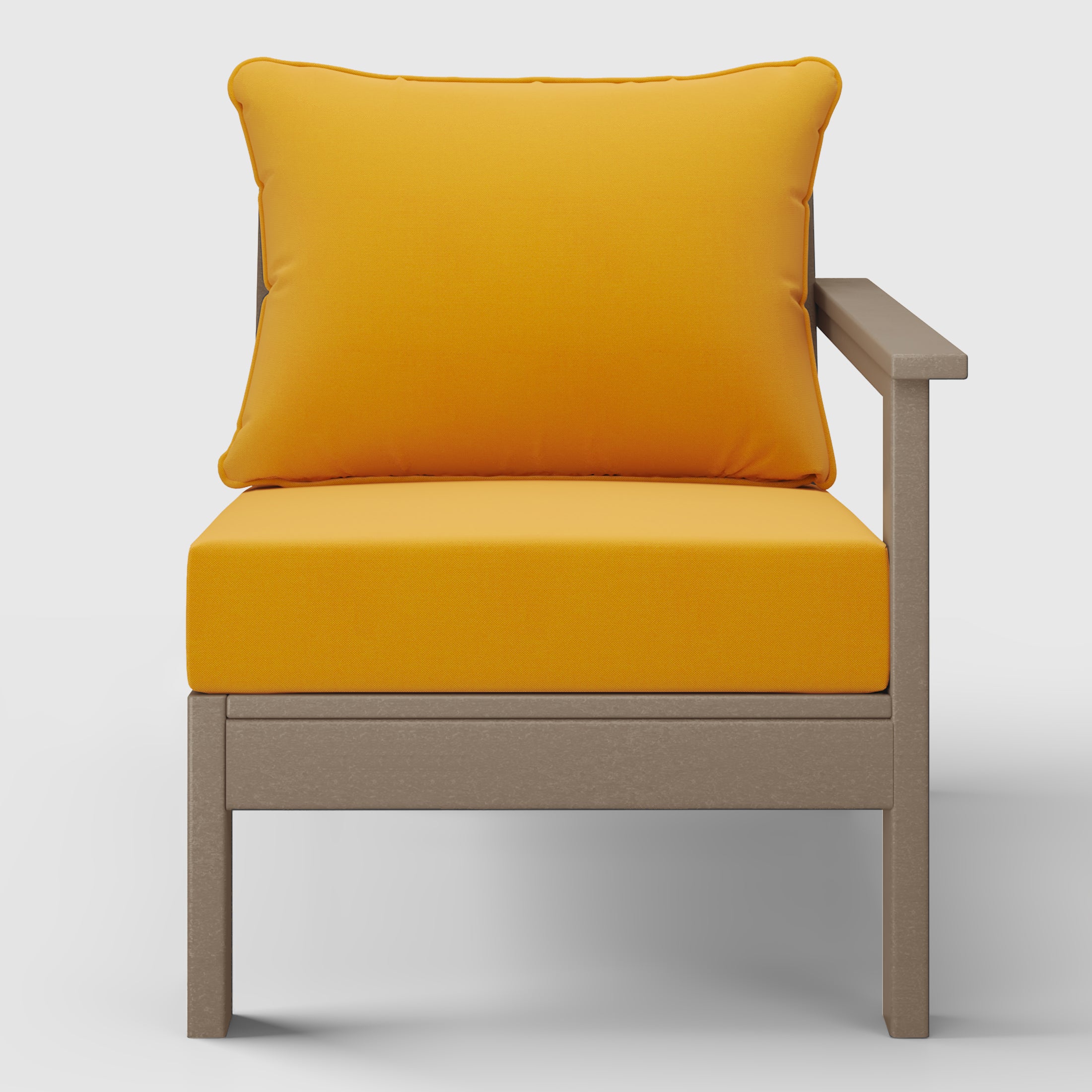 Portsmouth Outdoor Patio HDPE Right Arm Sectional Corner Club Chair with Patio Cushions