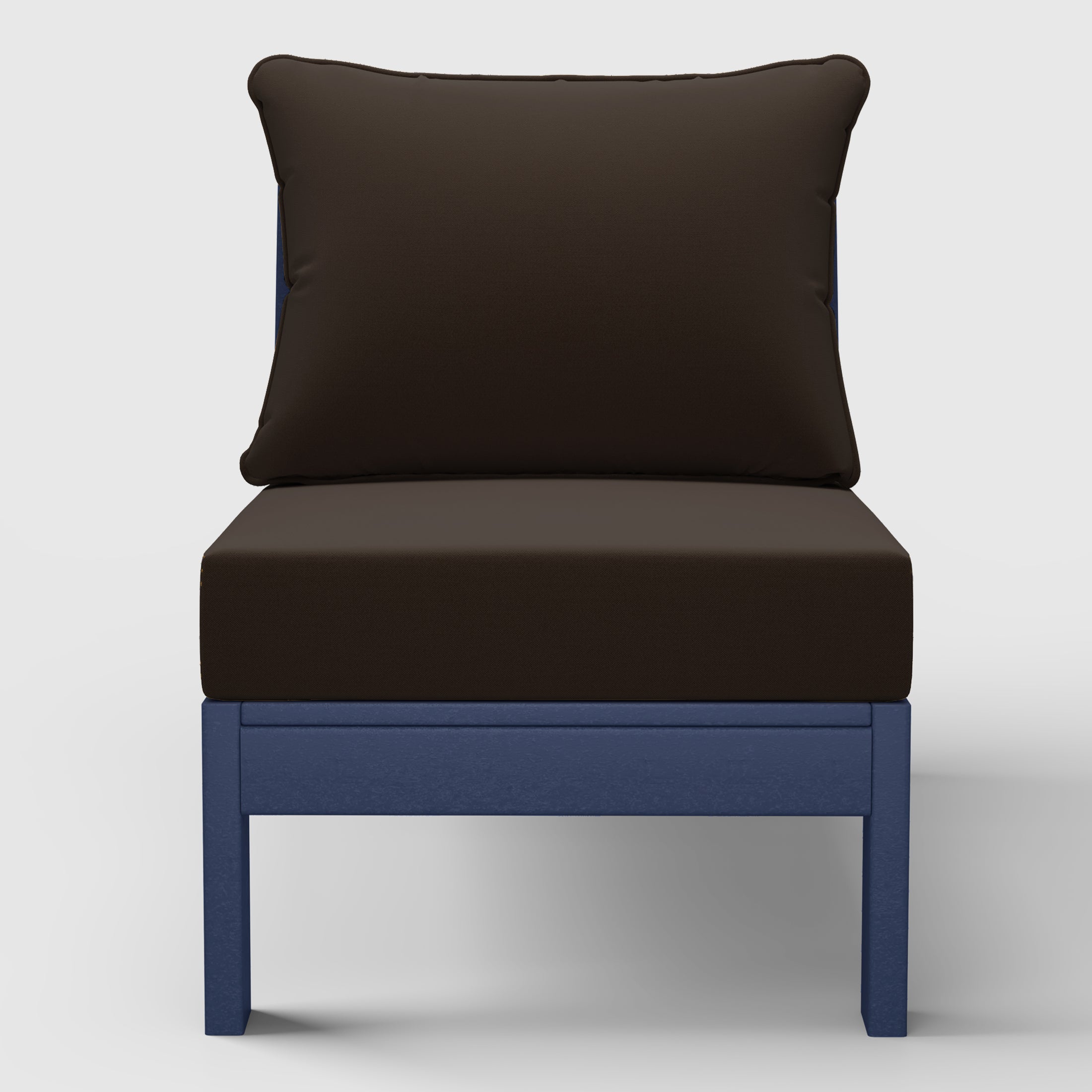 Portsmouth Outdoor HDPE Deep Seating Modular Armless Patio Chair with Patio Cushions