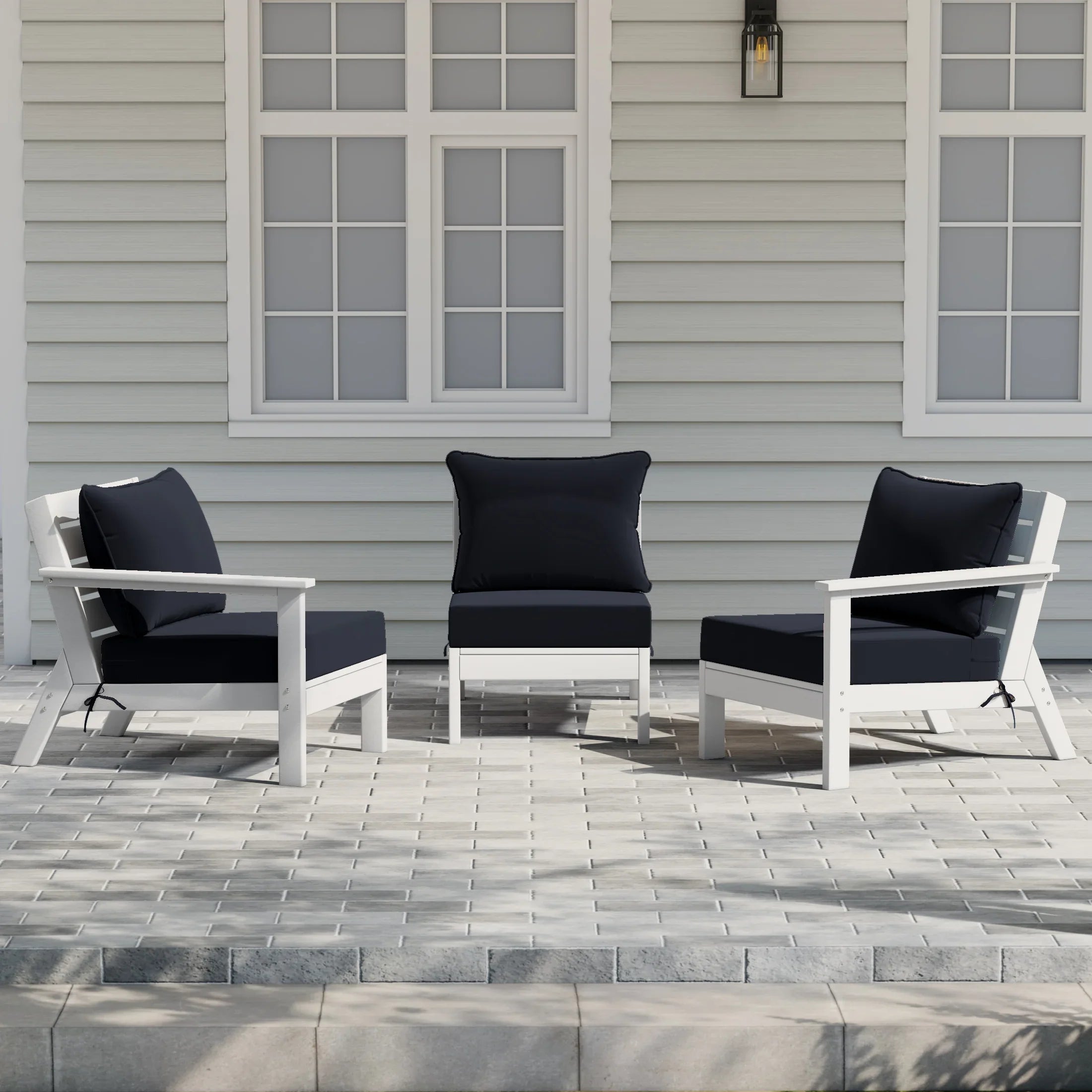 Portsmouth Outdoor Patio HDPE Sectional Sofa with Patio Cushions