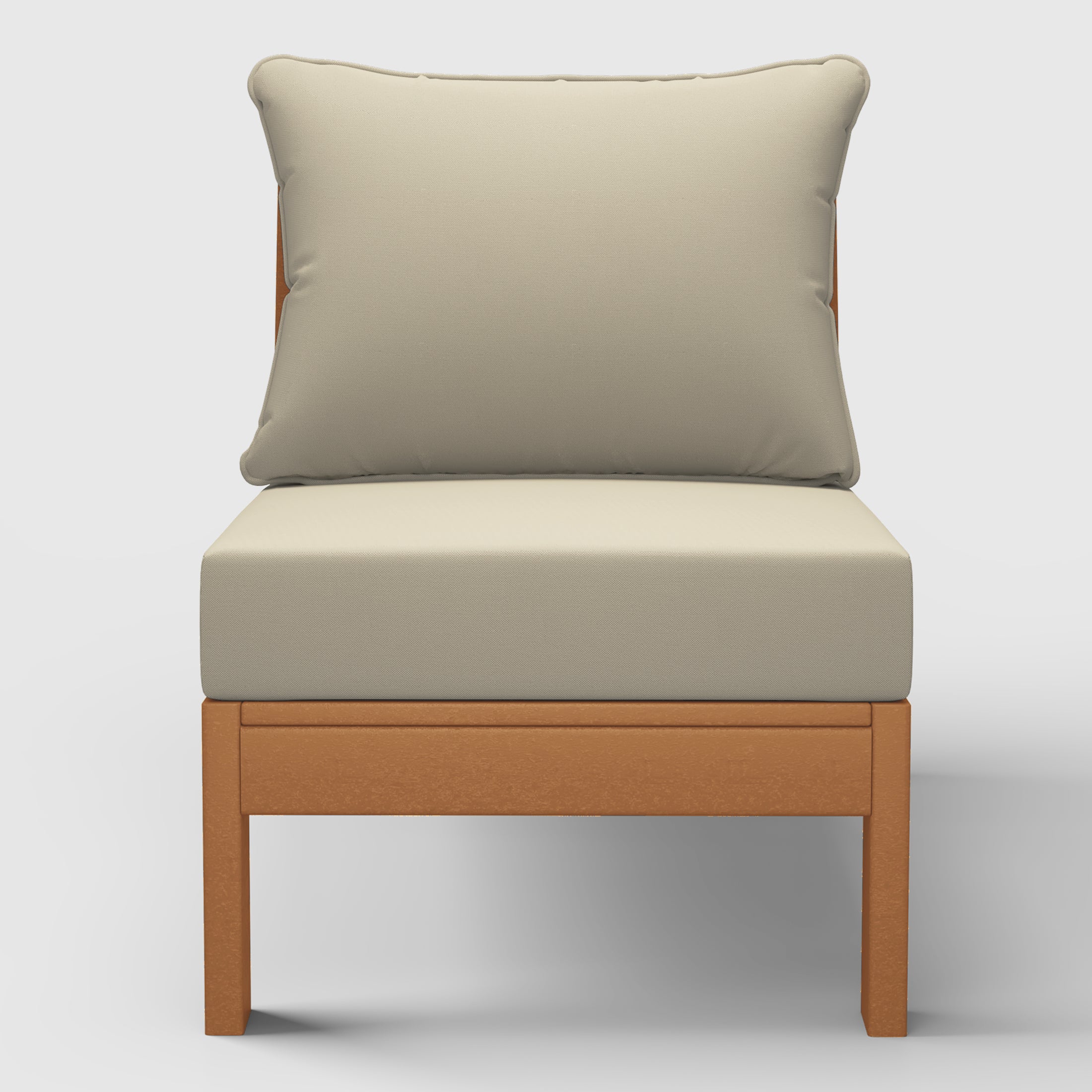 Portsmouth Outdoor HDPE Deep Seating Modular Armless Patio Chair with Patio Cushions