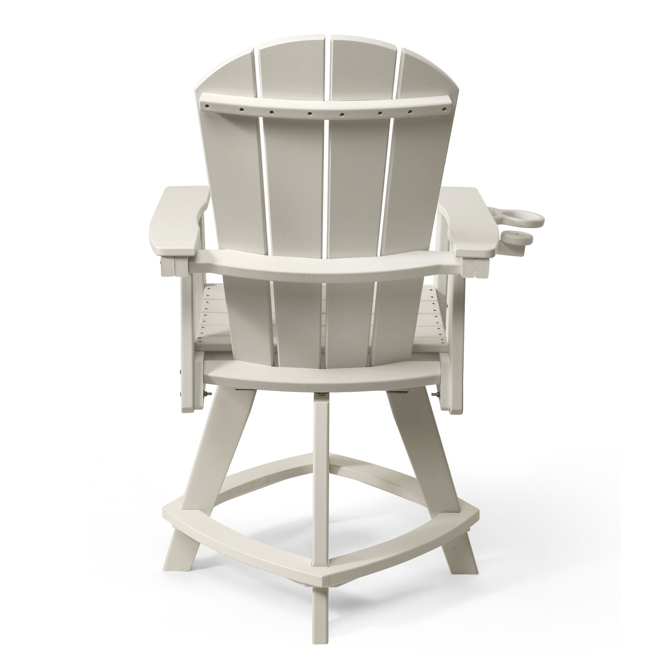 Paradise Outdoor HDPE Adirondack Swivel Counter Height Bar Chair With Cup Holder