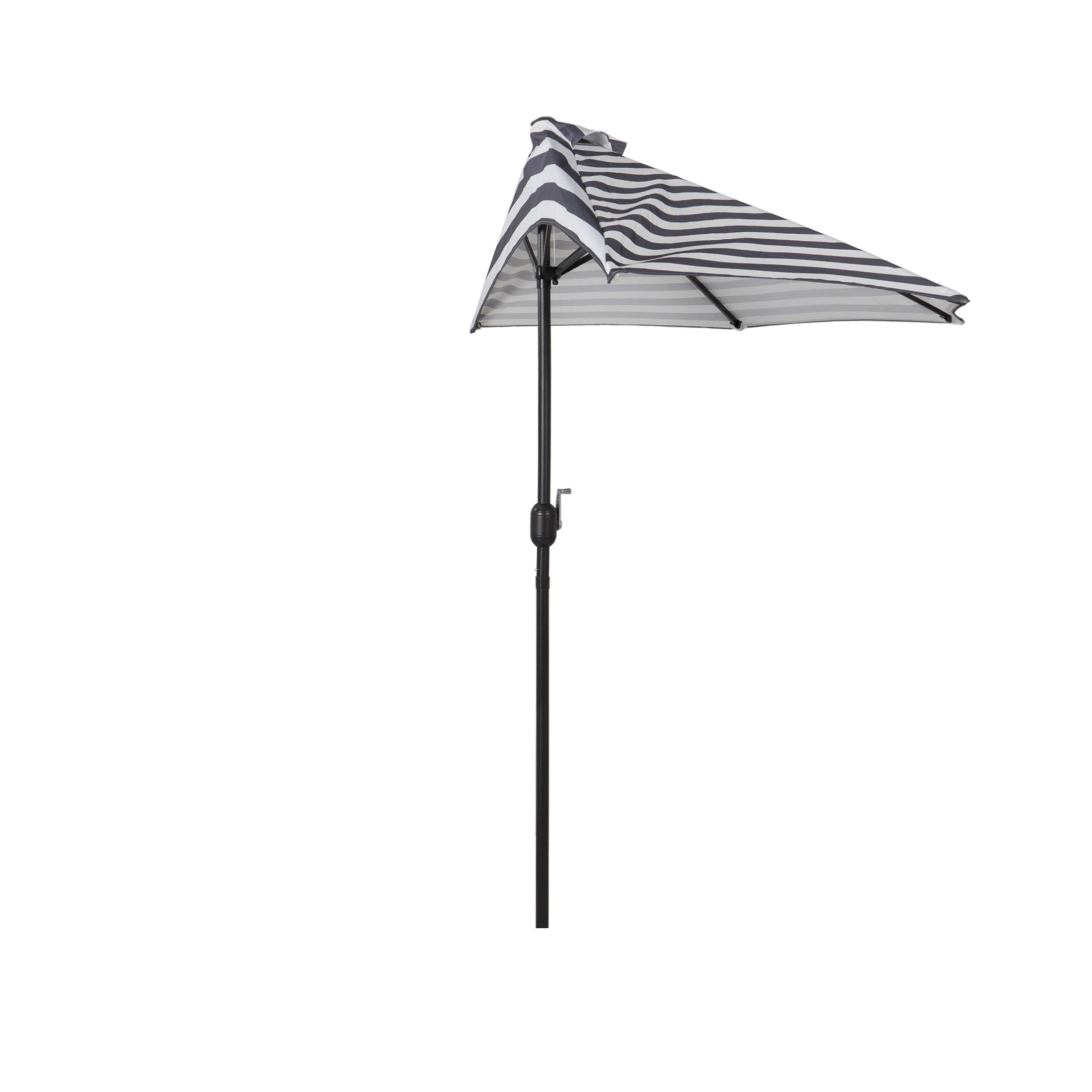 Easton 9 ft. Aluminum Half Market Crank Lift Patio Umbrella