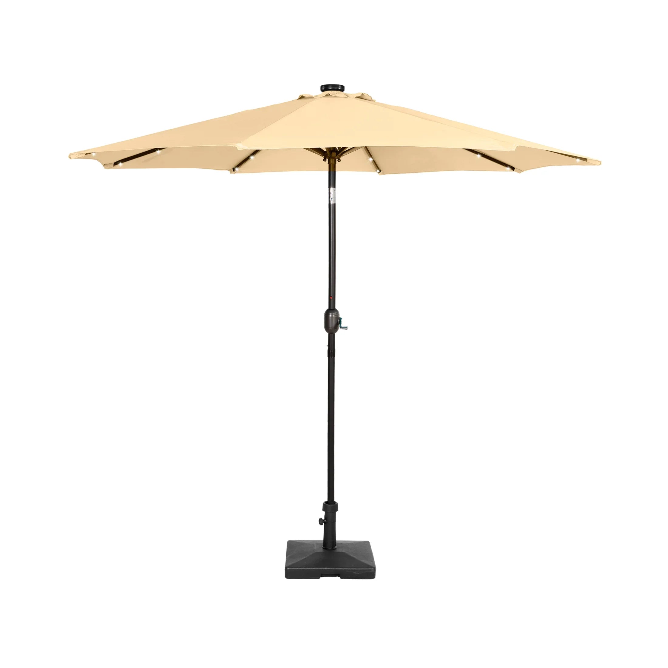 Westlake 9 ft. Patio Solar Power LED lights Market Umbrella with 50 lbs concrete weight base kit