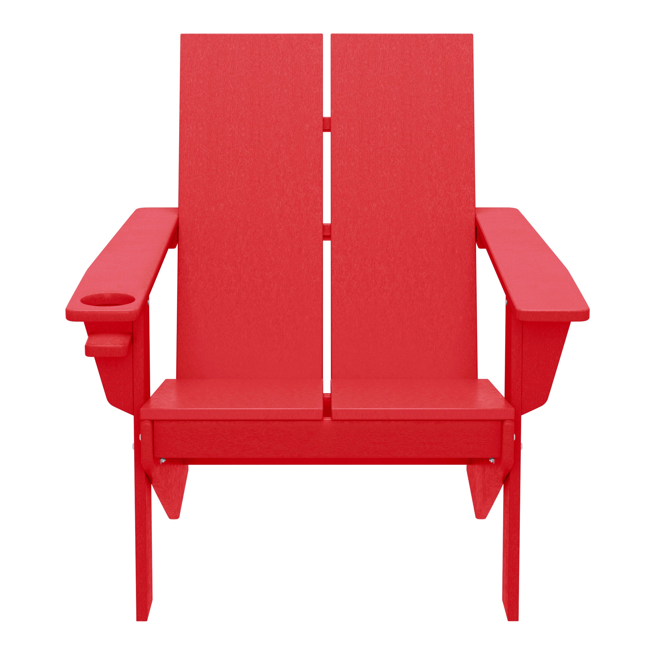 Seaview Outdoor HDPE Modern Adirondack Chair with Cup Holder