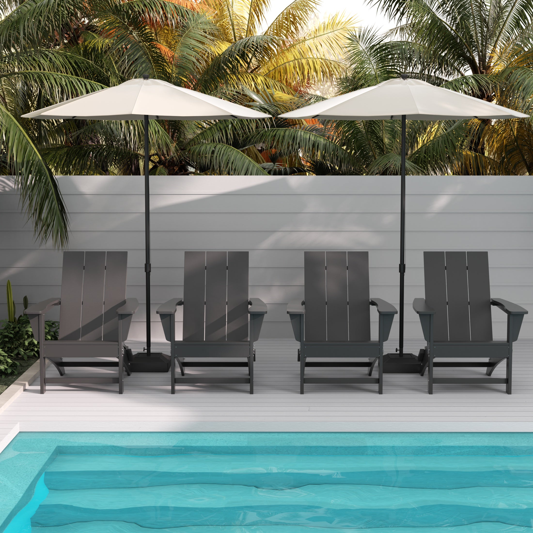 Palms Modern Outdoor Folding Adirondack Chair (Set of 4)